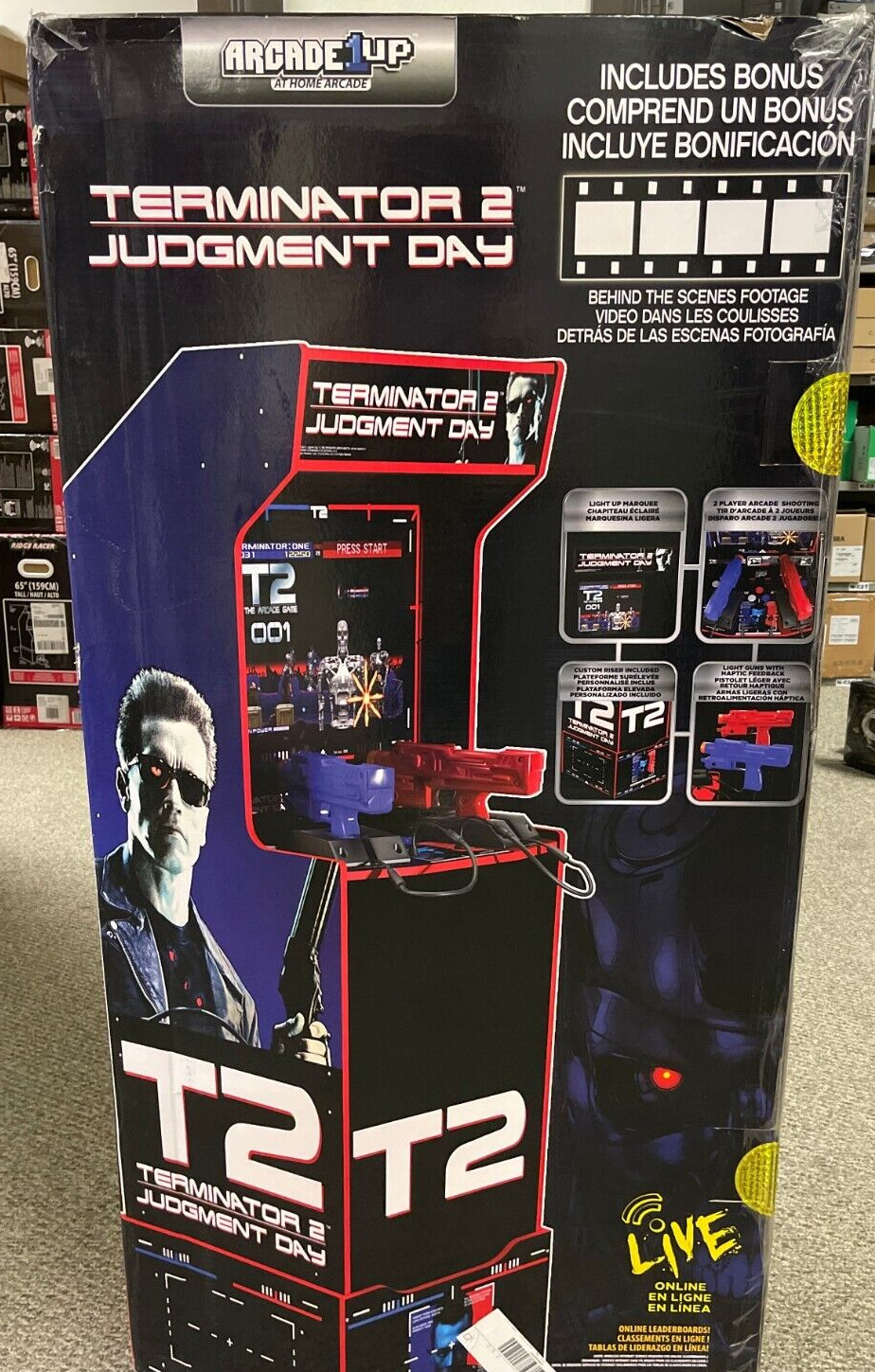 Arcade1UP Terminator 2 Judgment Day Arcade with Riser and Lit Marquee - NEW