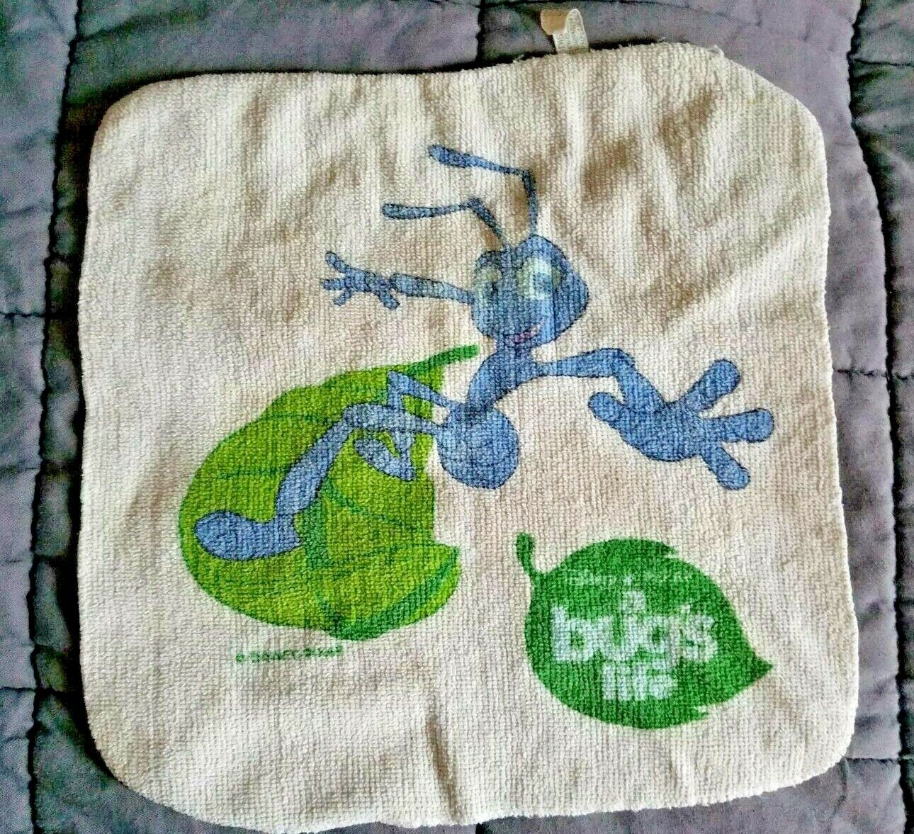 VTG 90s Disney Pixar Bug's Life Flick Surfing Ant Leaf Wash Cloth Magic Towel