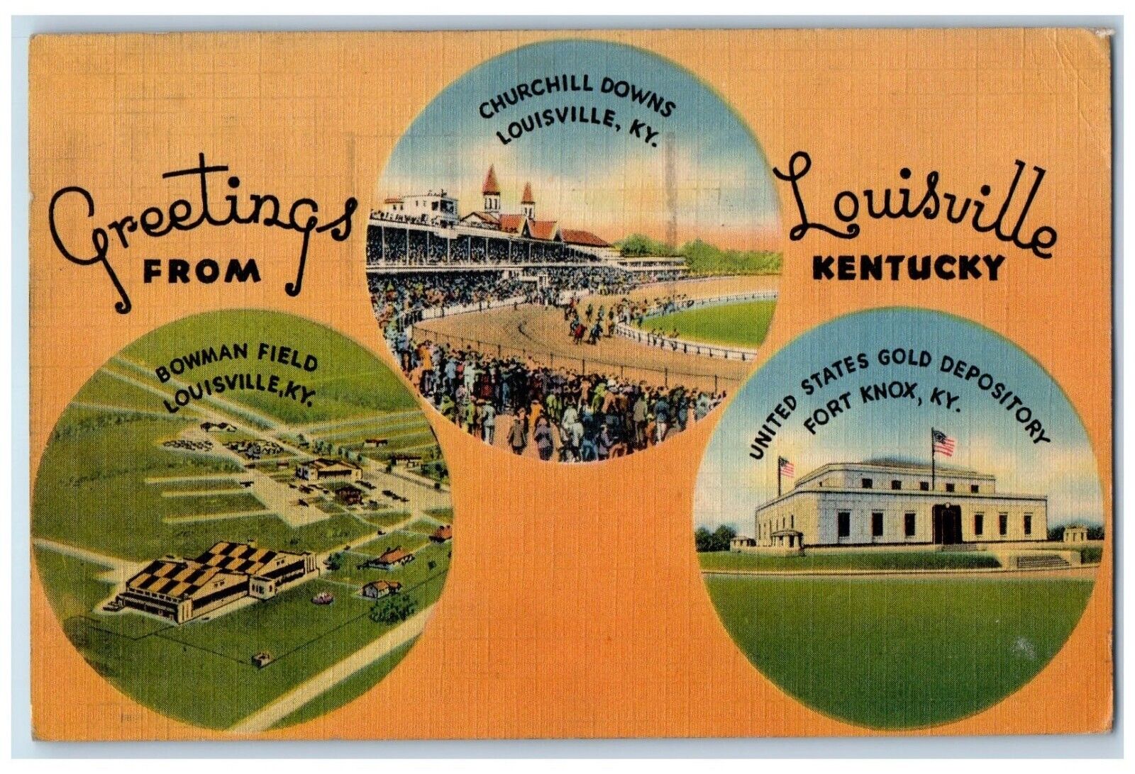 1941 Greetings From Louisville Kentucky KY, Multiview Posted Vintage Postcard