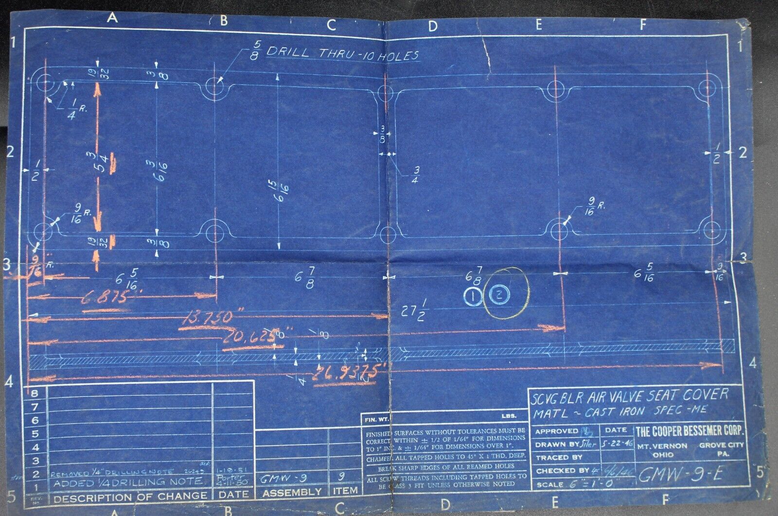 Vintage Cooper Bessemer Grove City Pa Blueprints  1946