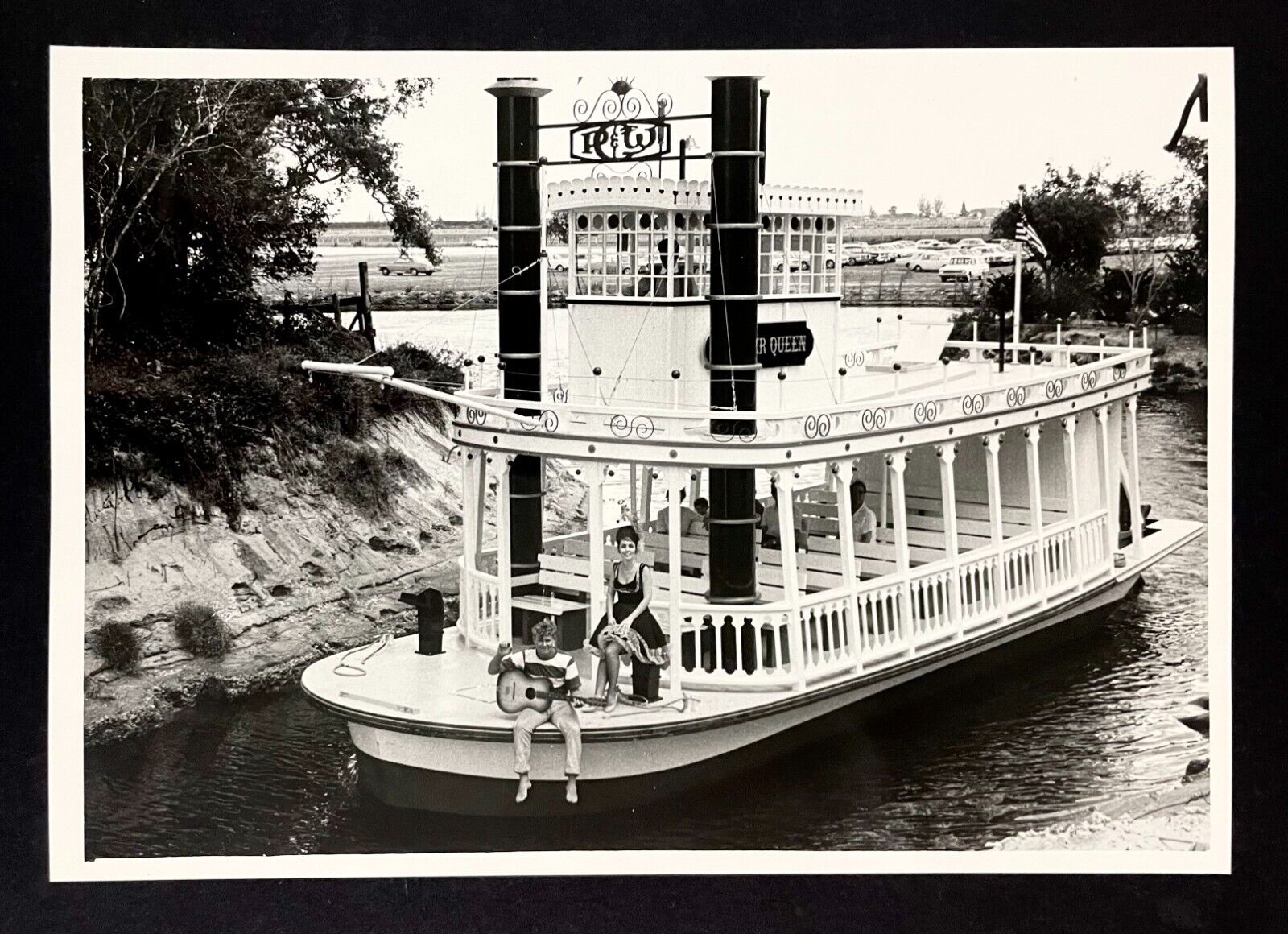 1967 Pioneer Queen Ferry Boat Ferryboat River Cruise Guitar Lady Vintage Photo