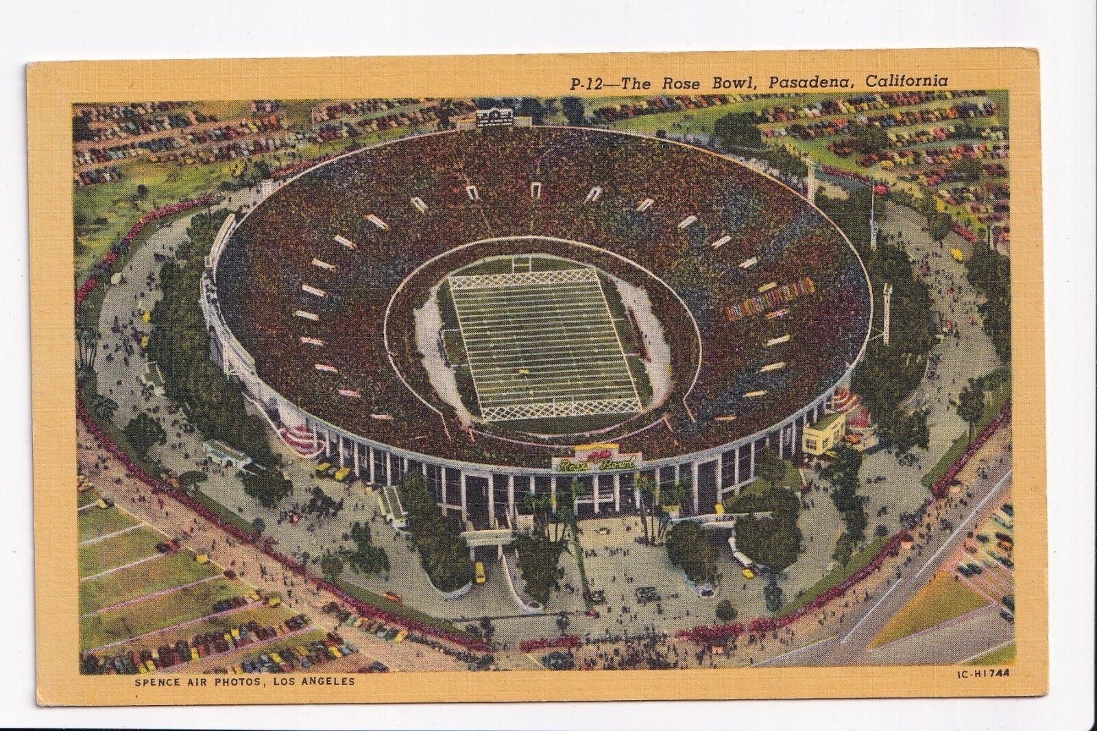 Vintage Postcard Rose Bowl Pasadena Aerial View Pasadena California