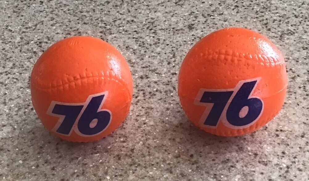LOT OF 2 VINTAGE UNION 76 BASEBALL ANTENNA TOPPERS (NOS)