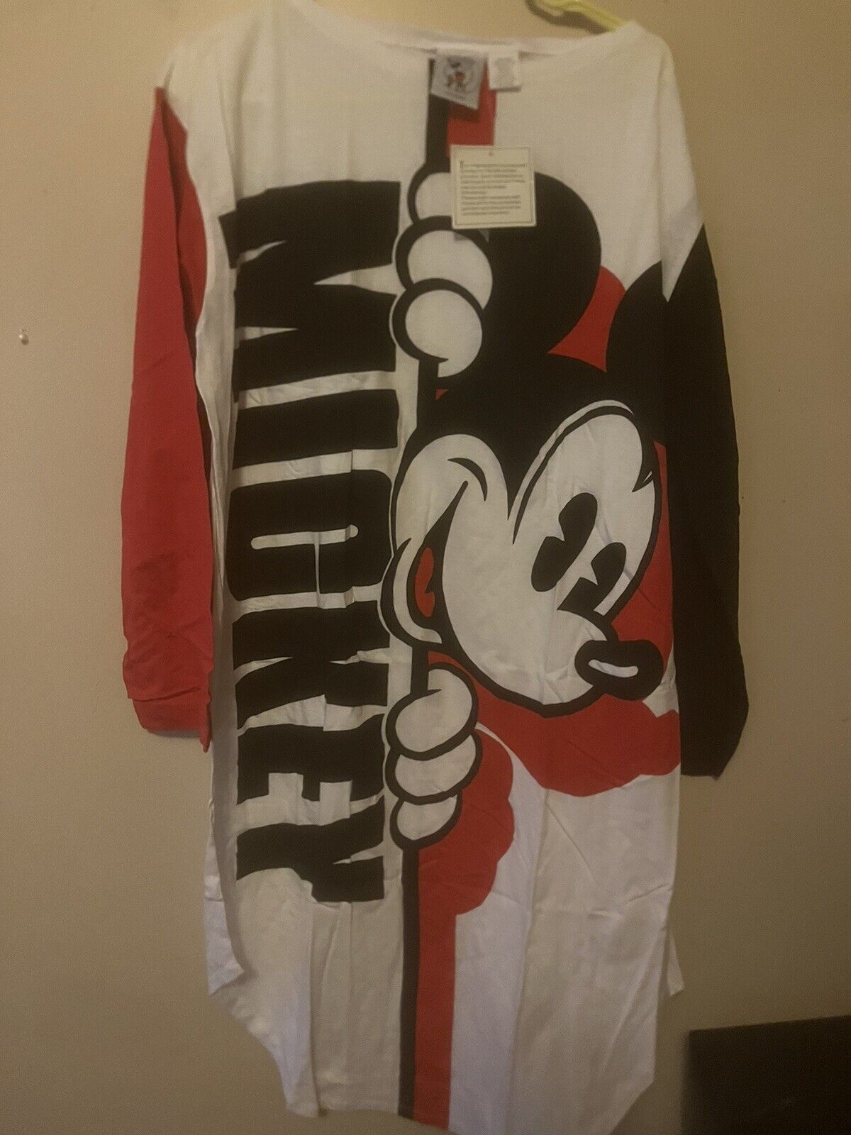 Vintage Mickey Mouse Pajamas Walt Disney J.G Hook Nightgown 1987 one Size Logo