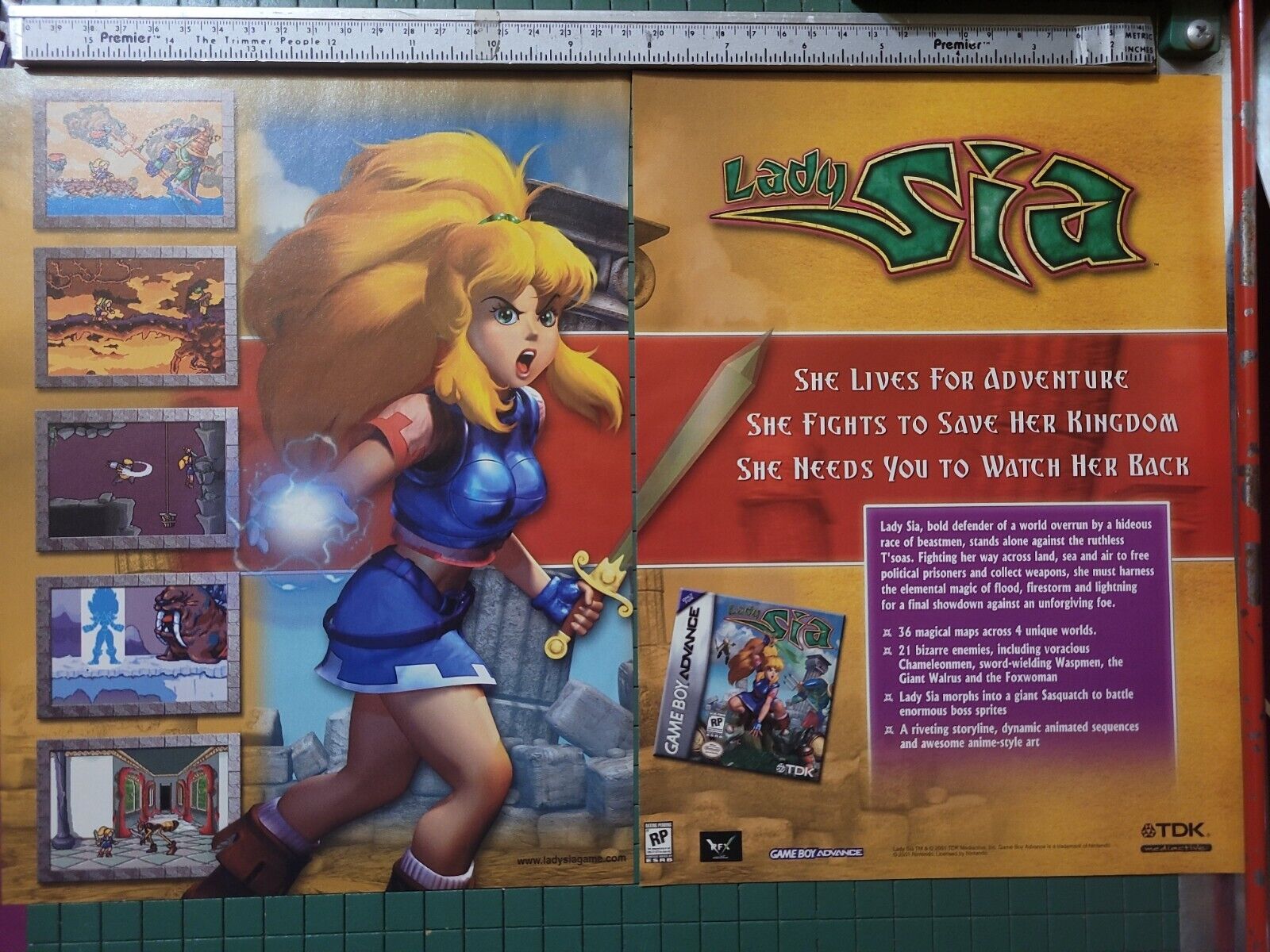 2001 Lady Sia Nintendo GBA Vintage Print Ad/Poster Game Boy Advance Promo Art