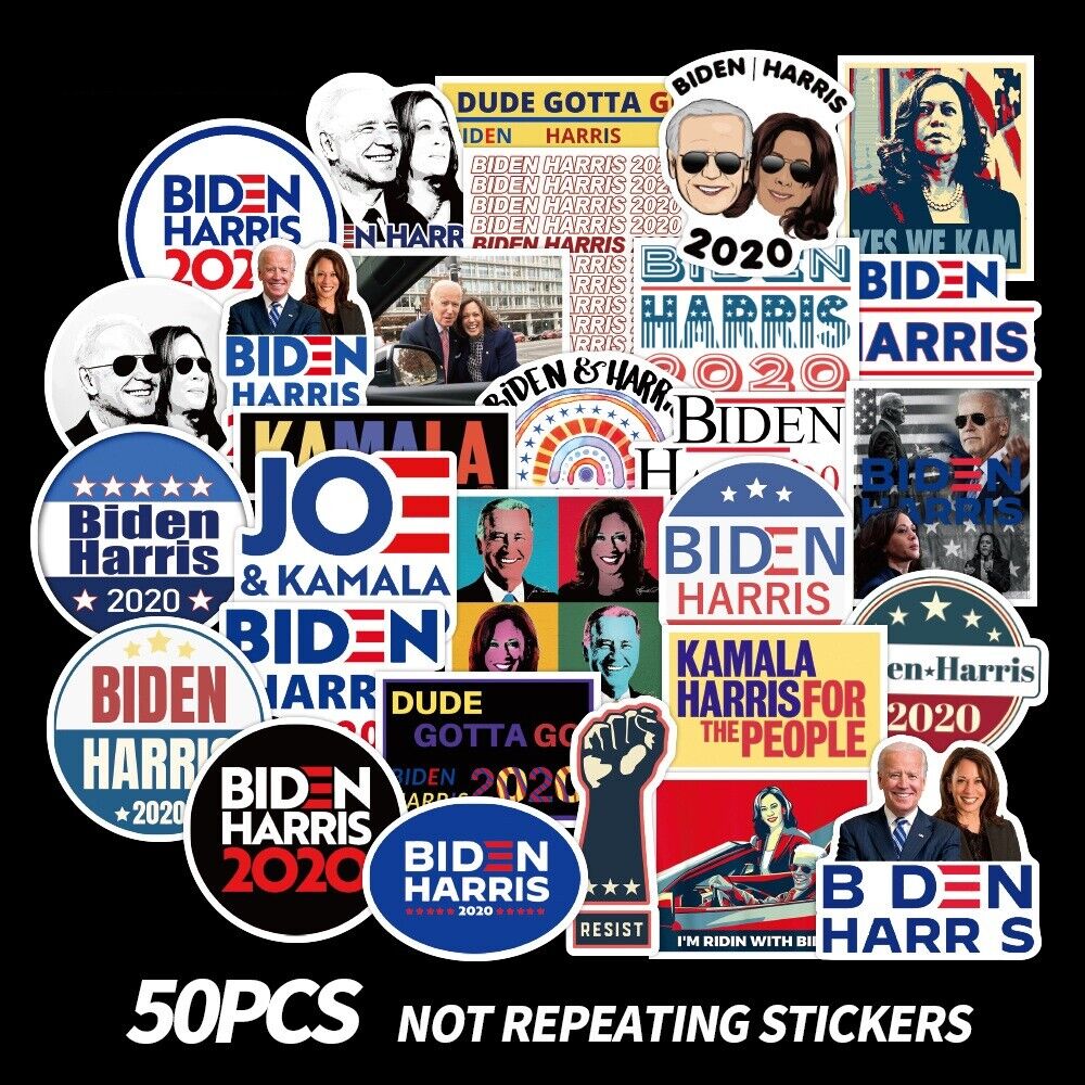 50 pcs Joe Biden & Harris 2020 President Campaign Stickers for Democratic Party