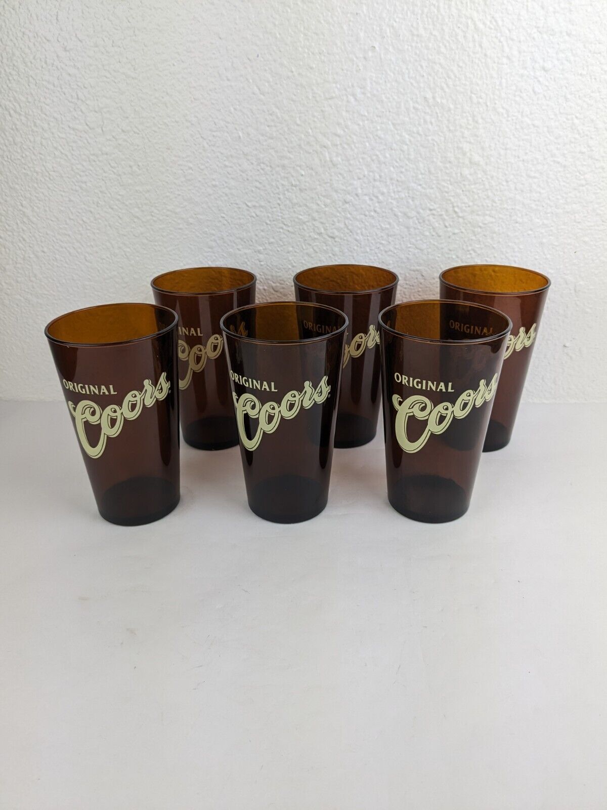 Vtg NOS Coors Original Plastic Pint Glass Cup Lot Set Of 6 Barware Mancave Beers