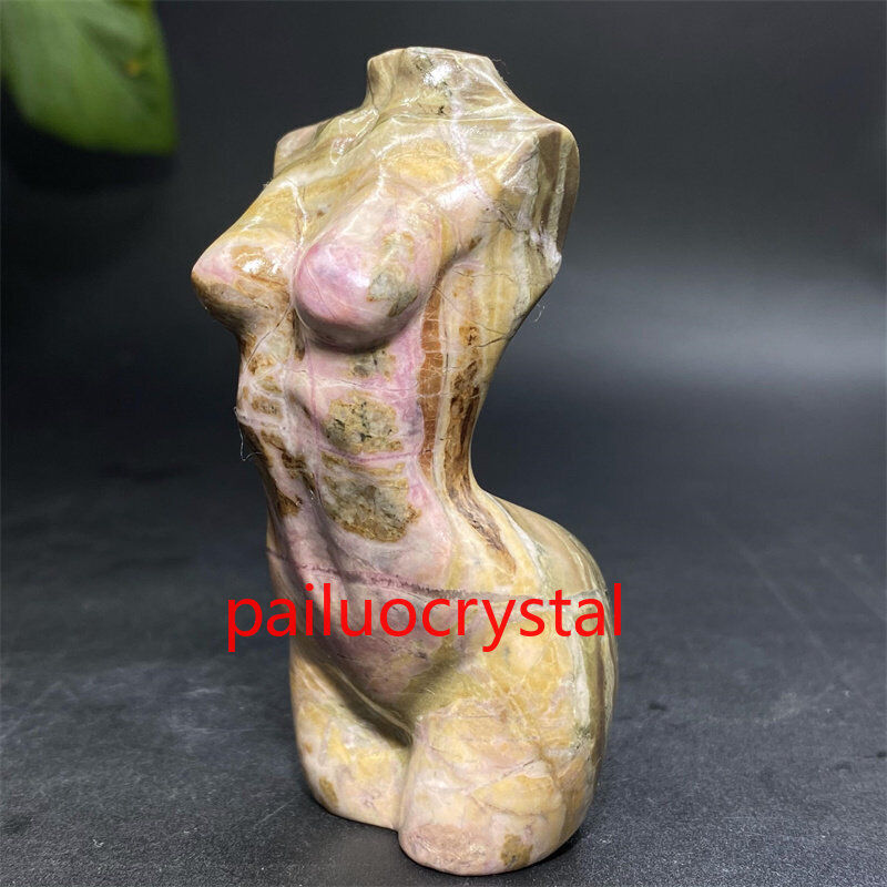 1pc Natural Rhodonite jasper Woman Model Quartz Crystal goddess Figurines Gem 3