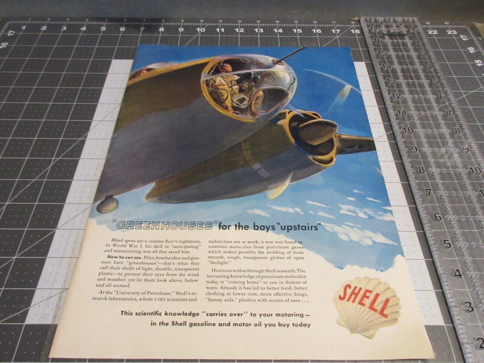 1942 Shell Gas Oil Greenhouses For The Boy's Upstairs Gunners Vtg Print Ad