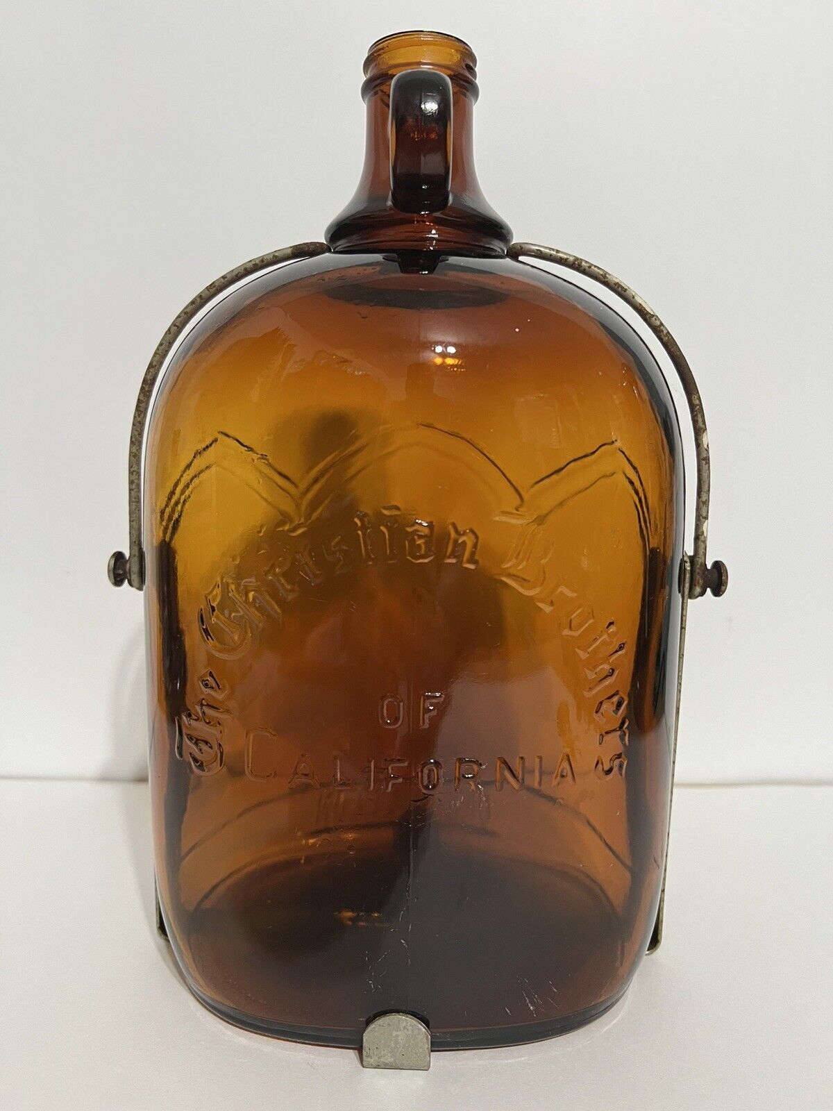 Christian Brothers of California Wine One Gallon Glass Jug Dark Amber 1940’s