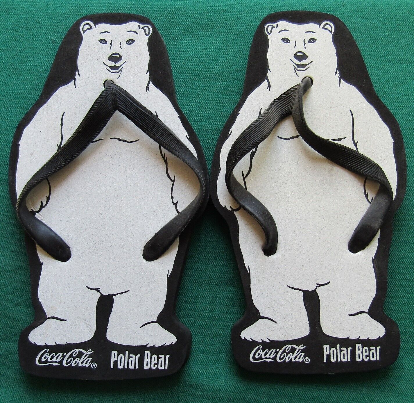 NWT 1995 Vintage Coca Cola Polar Bear Flip Flops Coke Soda Advertising 90s 