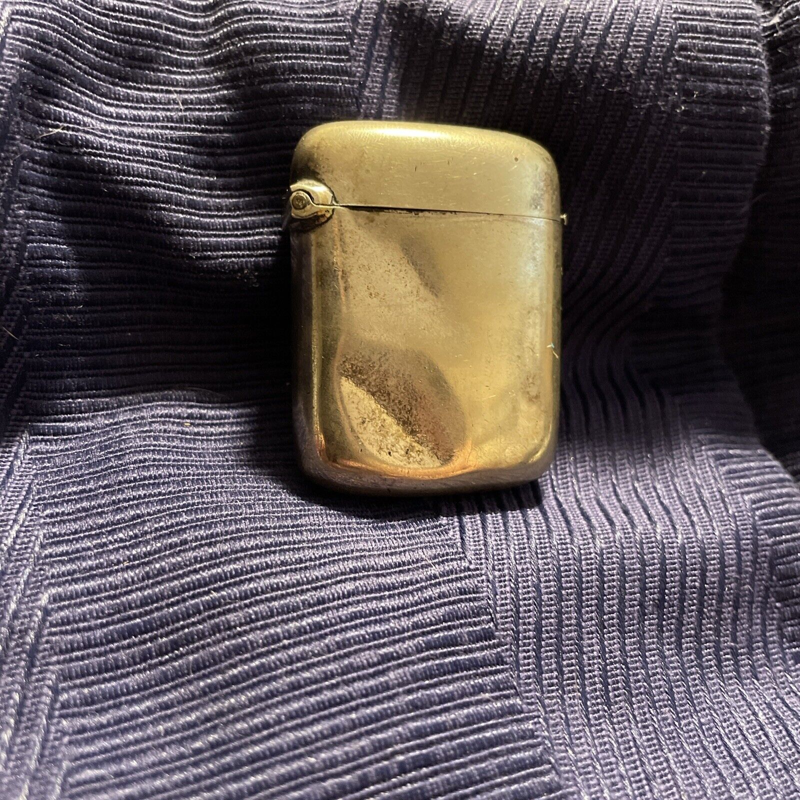 Vintage Silver Match Case Holder With Striker Bottom
