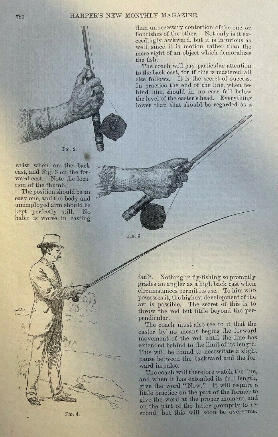 1885 Vintage Magazine Article Illustrations On Fly Fishing Illustrated