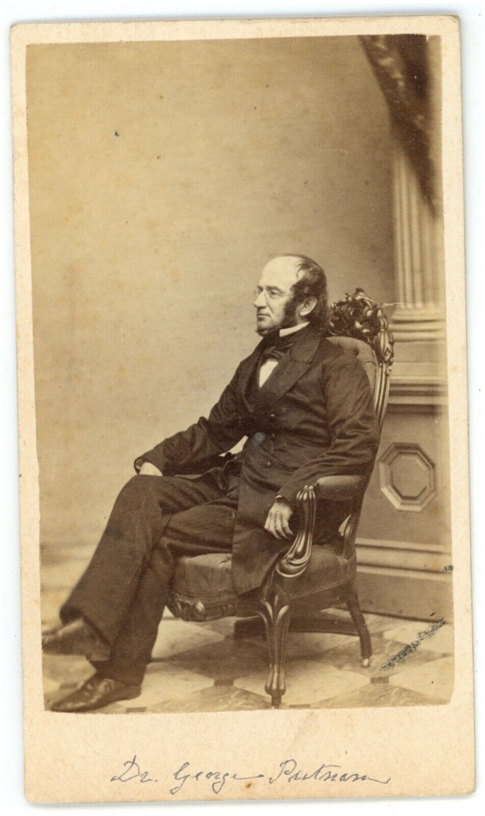 Rare CDV Circa 1870s Black & Batchelder Portrait of Dr. George Putnam Boston, MA
