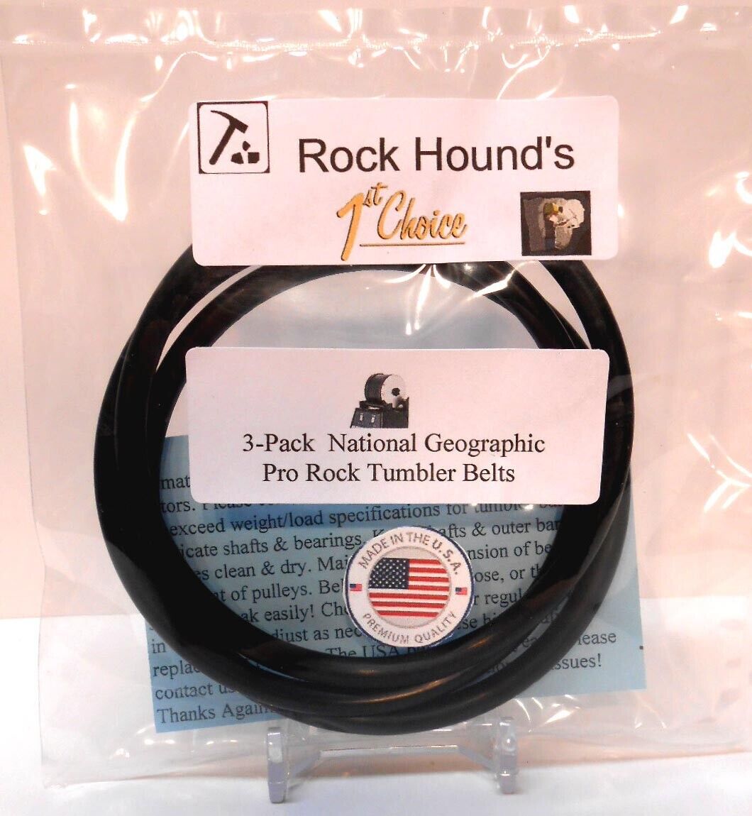 Rockhound's 1st Choice Pro National  Geo Replacement Pro Tumbler Belts (3) Pack