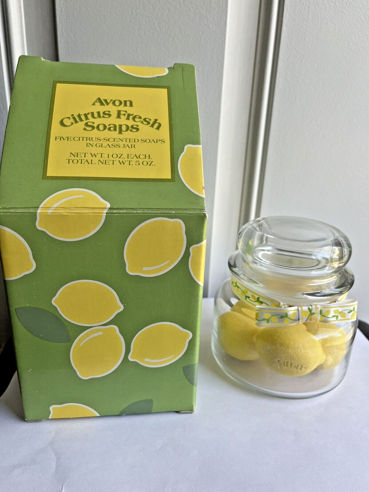 Vintage Avon Citrus Fresh Soaps Five Citrus In Glass Jar 1984