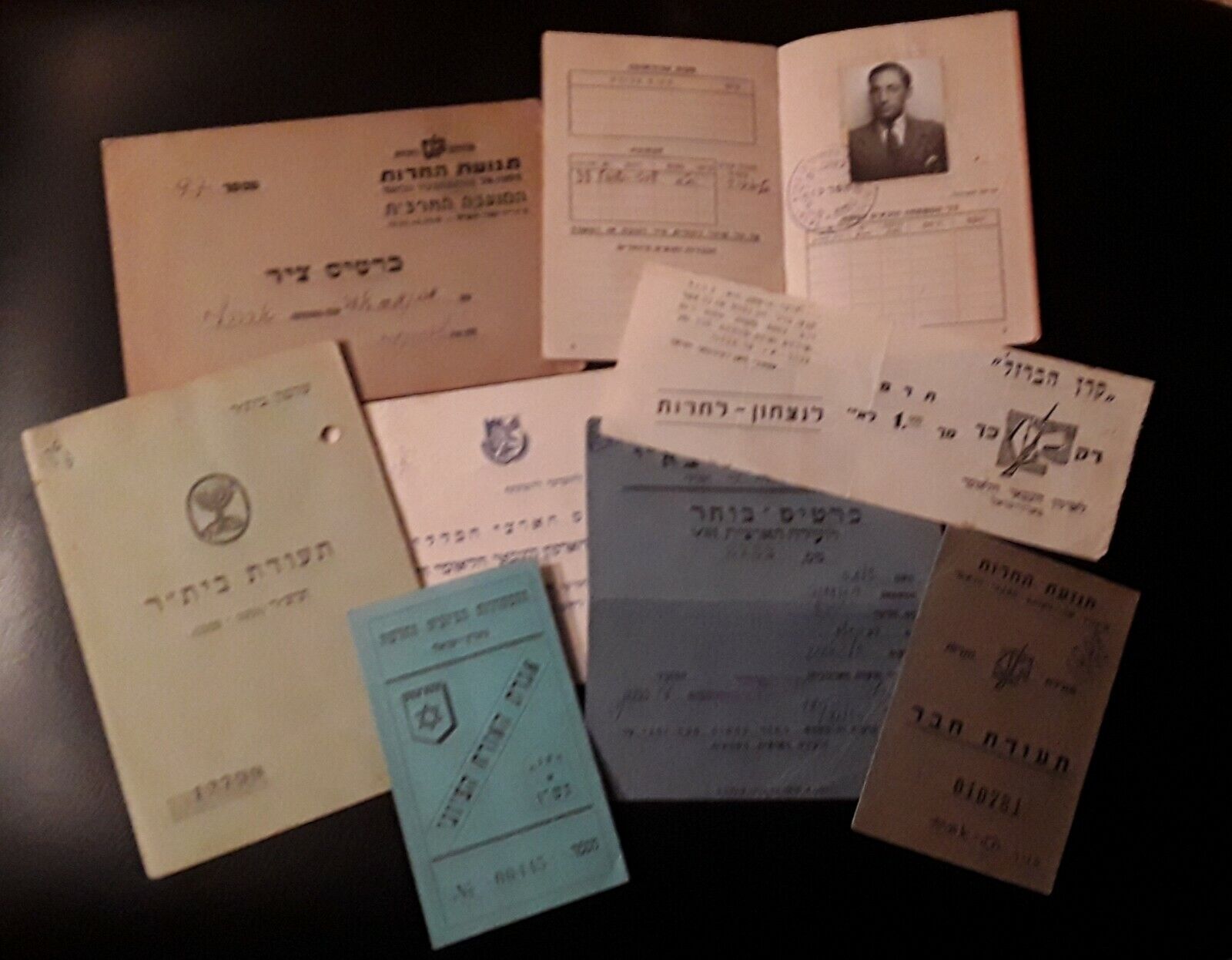 Original rare 8-piece Israel Irgun & Betar document lot, same person. Jabotinsky