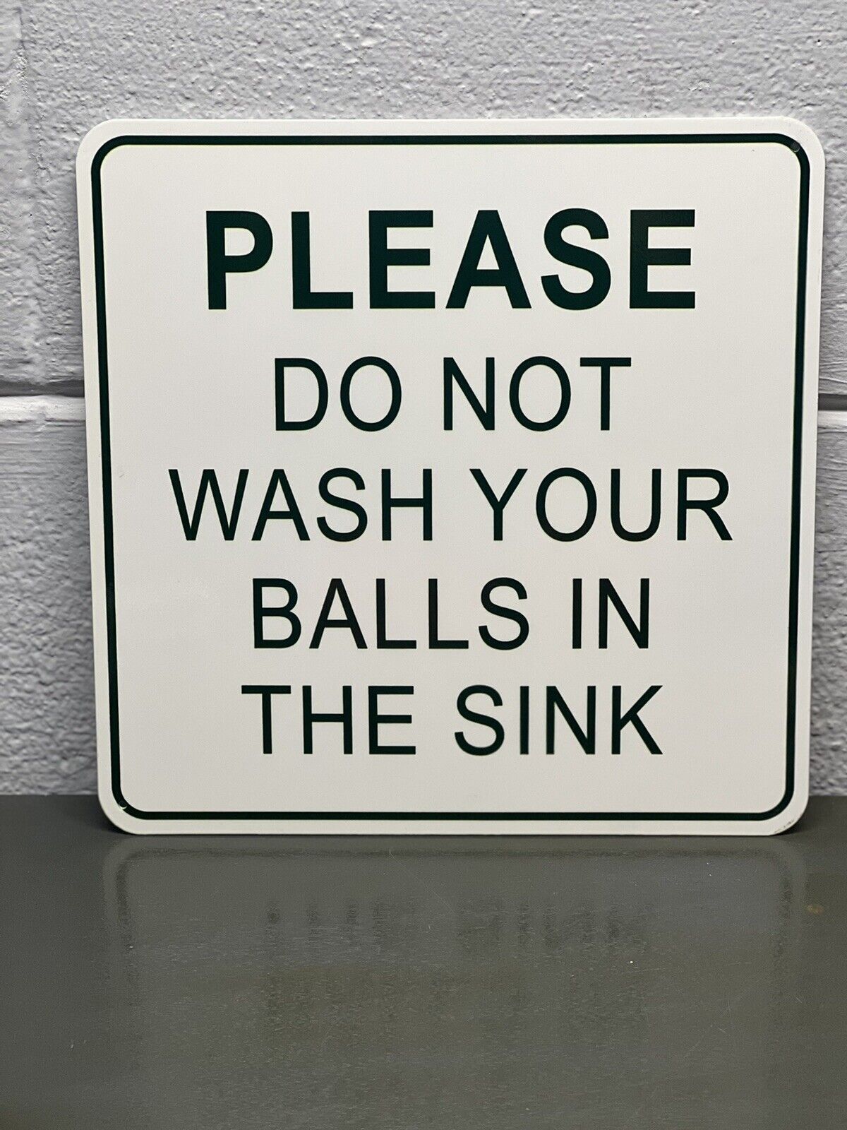 Please Do Not Wash Your Balls In The Sink Thick Metal Sign Golf Clubs Gas Oil
