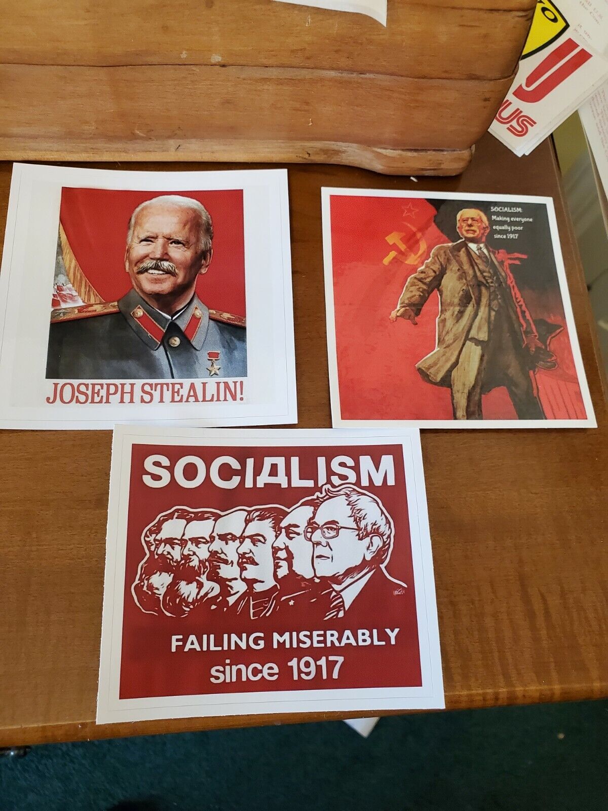Bernie Sanders Joe Biden Funny Sticker Lot Of 3 USSR CCCP JOSEPH STALIN PARODY 