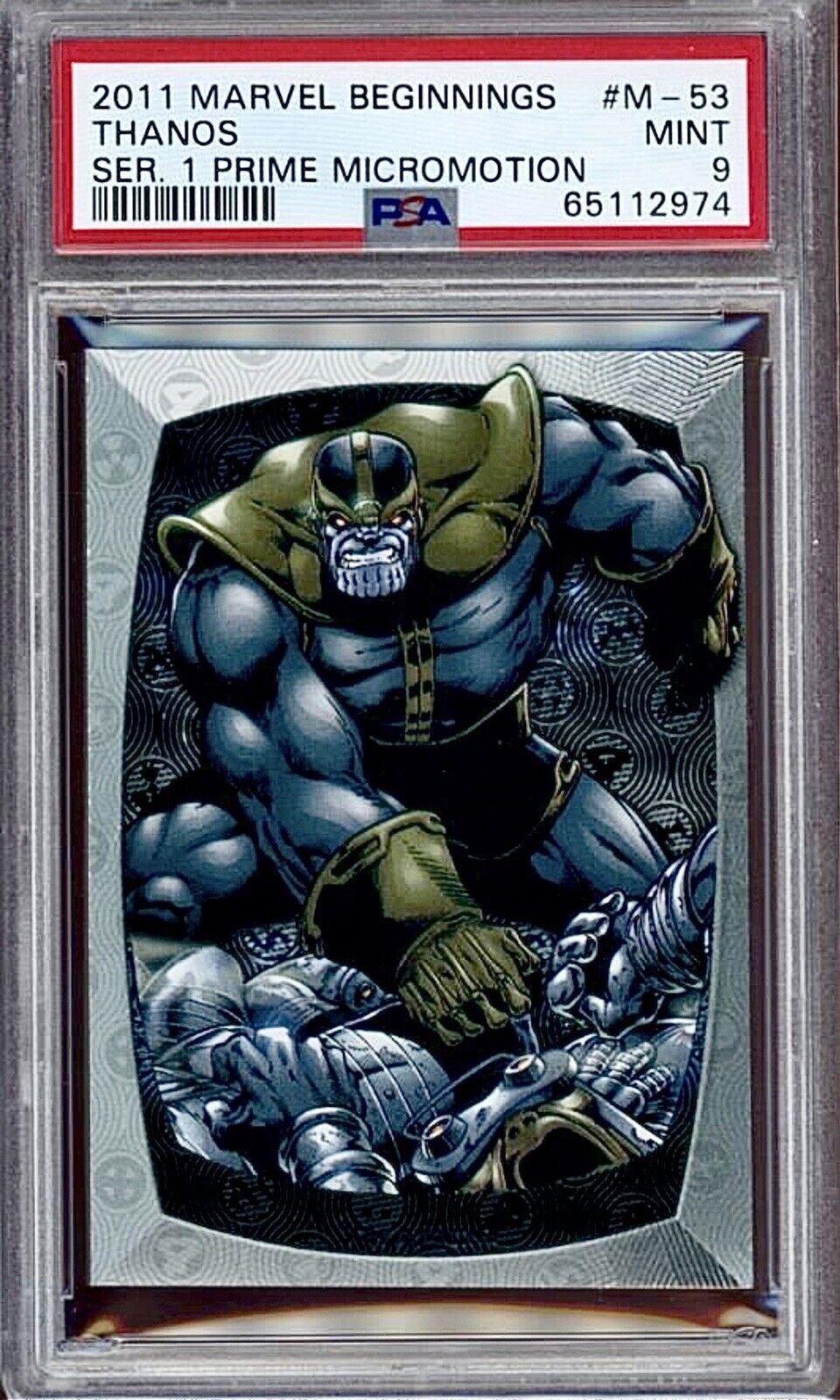 2011 Marvel Beginnings #M-53 Thanos Ser. 1 Prime Micromotion PSA 9 🔥 RARE 🔥