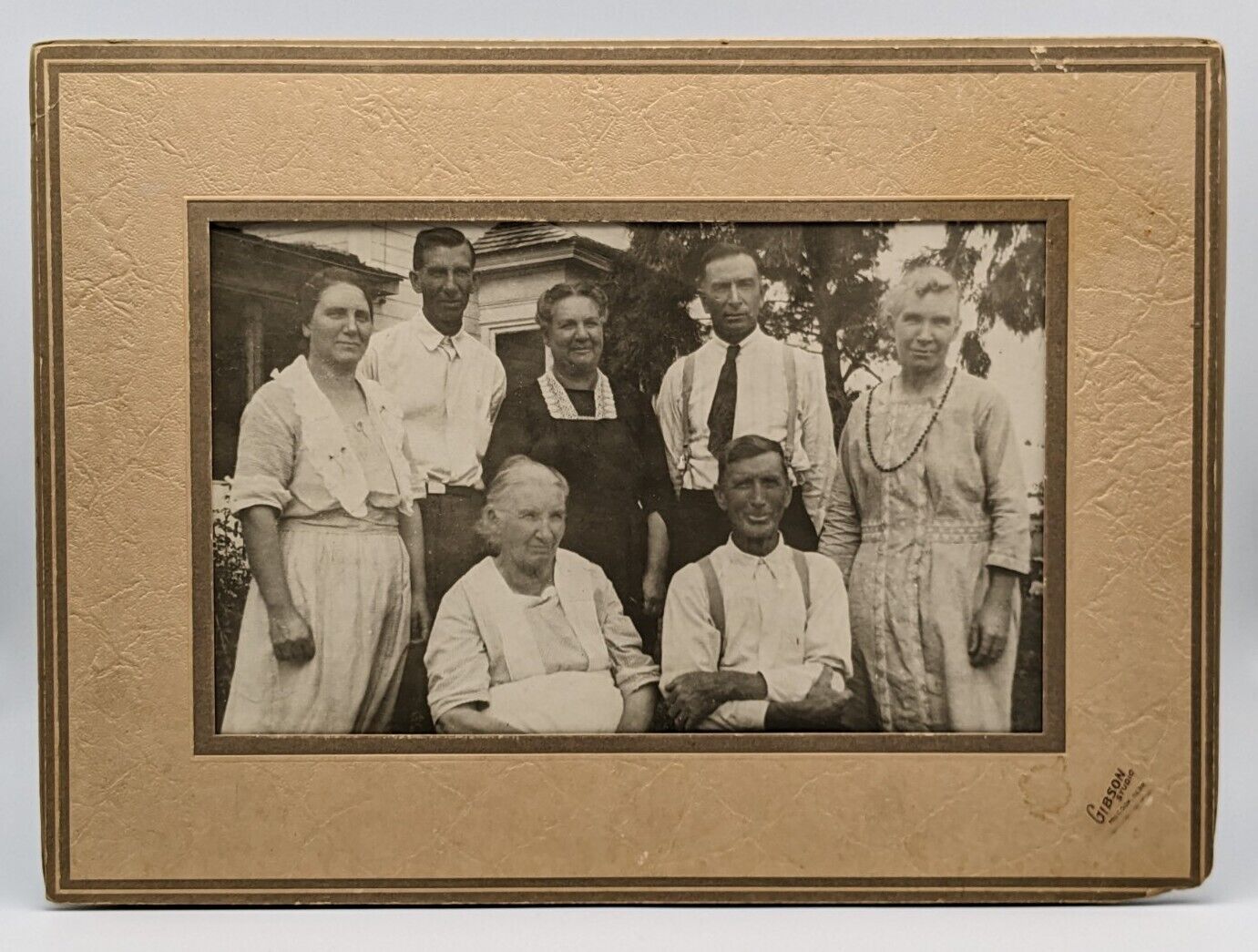Large Antique Photo Of 7 Adults - Gibson Studio, McCook, Nebraska NE