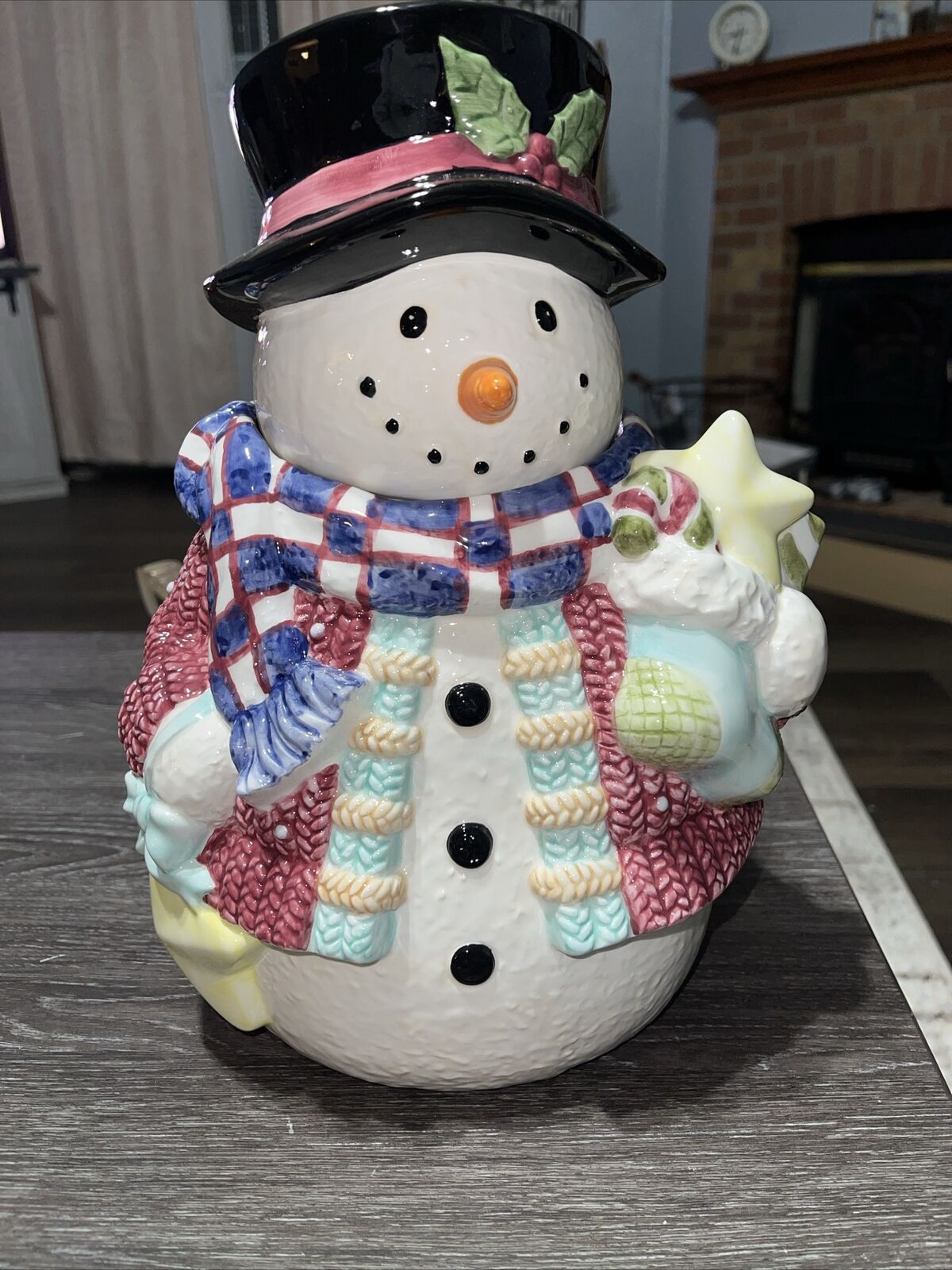 Vintage Snowman Cookie Jar By Gibson 12” Tall❄️