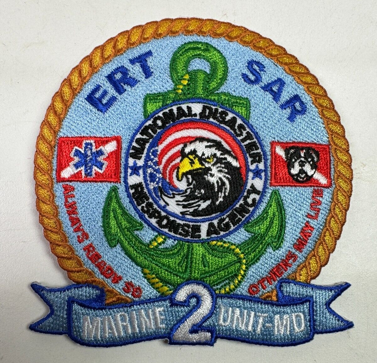 SAR National Disaster Response Agency Search & Rescue Marine 2 Unit MD Patch R8