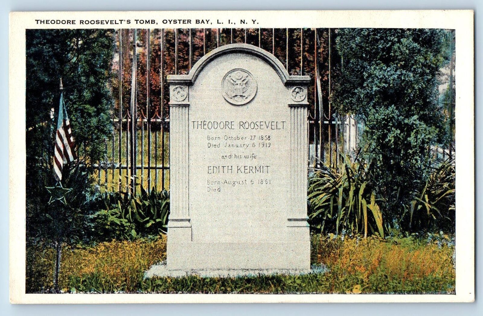 c1920's Theodore Roosevelt's Tomb Oyster Bay Long Island New York NY Postcard