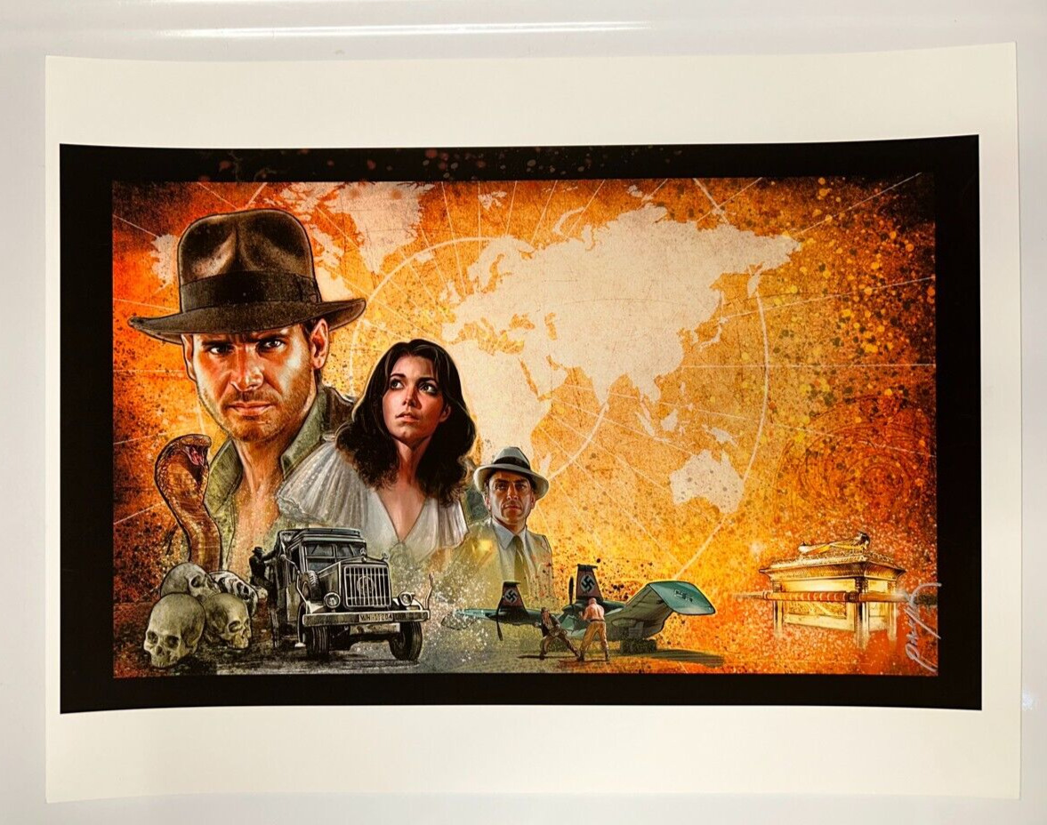 Jason Palmer SIGNED Indiana Jones Art Print ~ Raiders of Lost Ark Harrison Ford