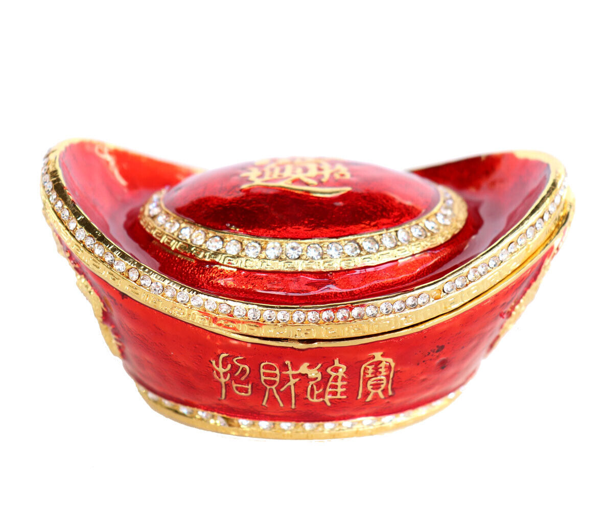 Big Bejeweled Red Feng Shui Ingot