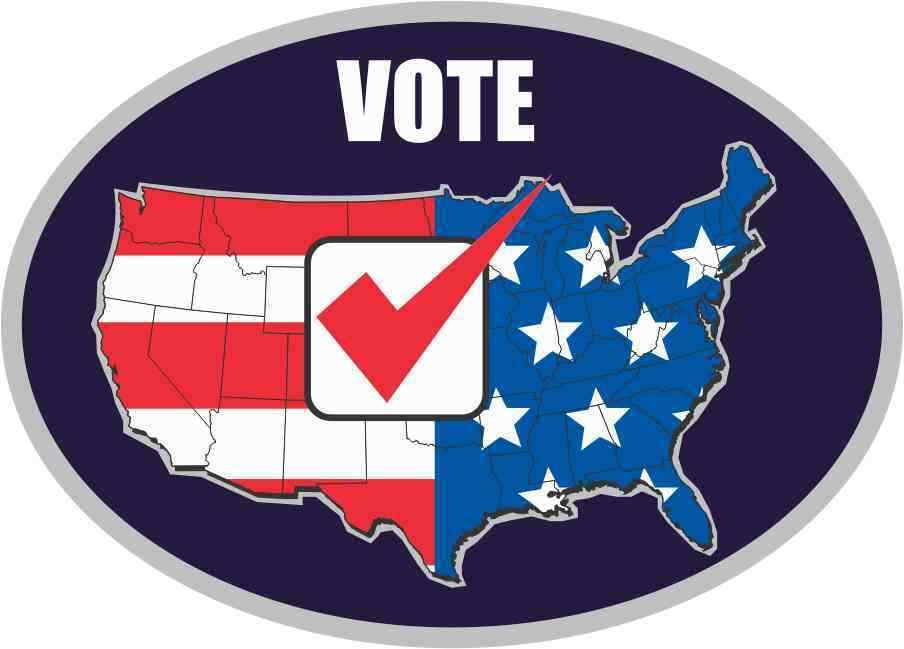 3X2 Oval United States Vote Sticker Vinyl Election Stickers Bumper Vehicle Decal