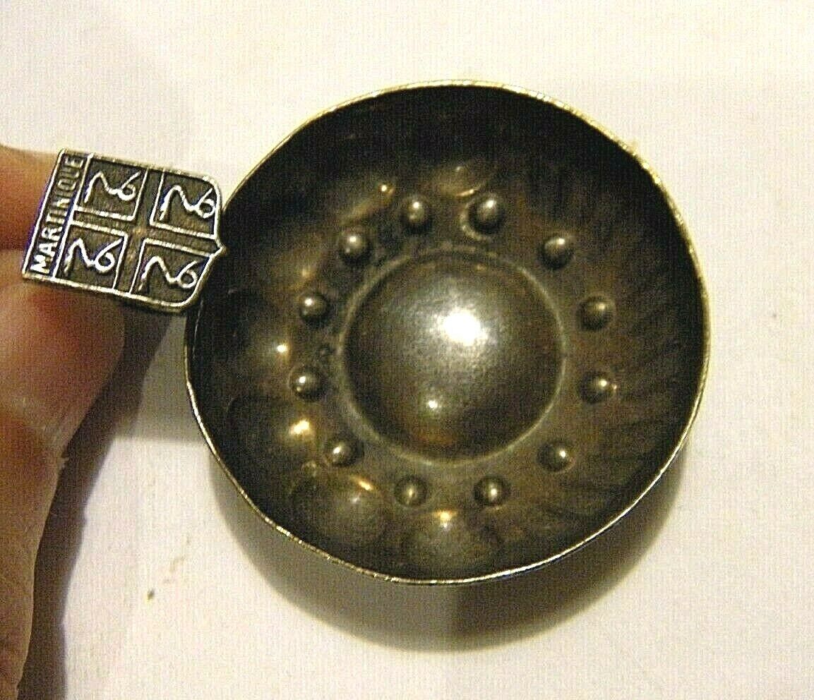 Vintage French Martinique Coat Arms Tastevin Wine Tasting Miniature Pendant Cup