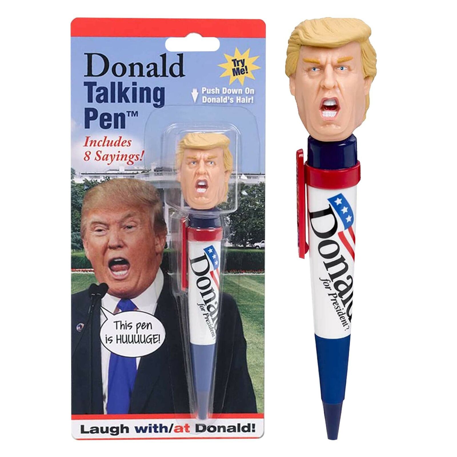 Donald Talking Pen - 8 Different Sayings - Trump's REAL VOICE - Click & Listen