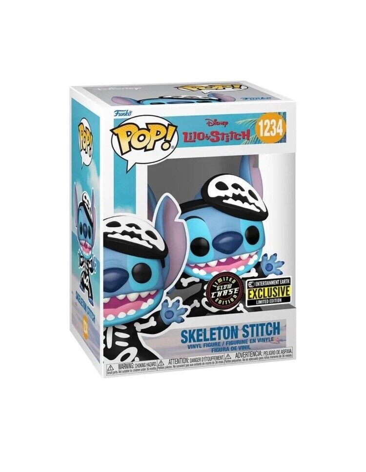 Funko POP Disney Lilo & Stitch Skeleton Stitch EE Exclusive Glow Chase #1234