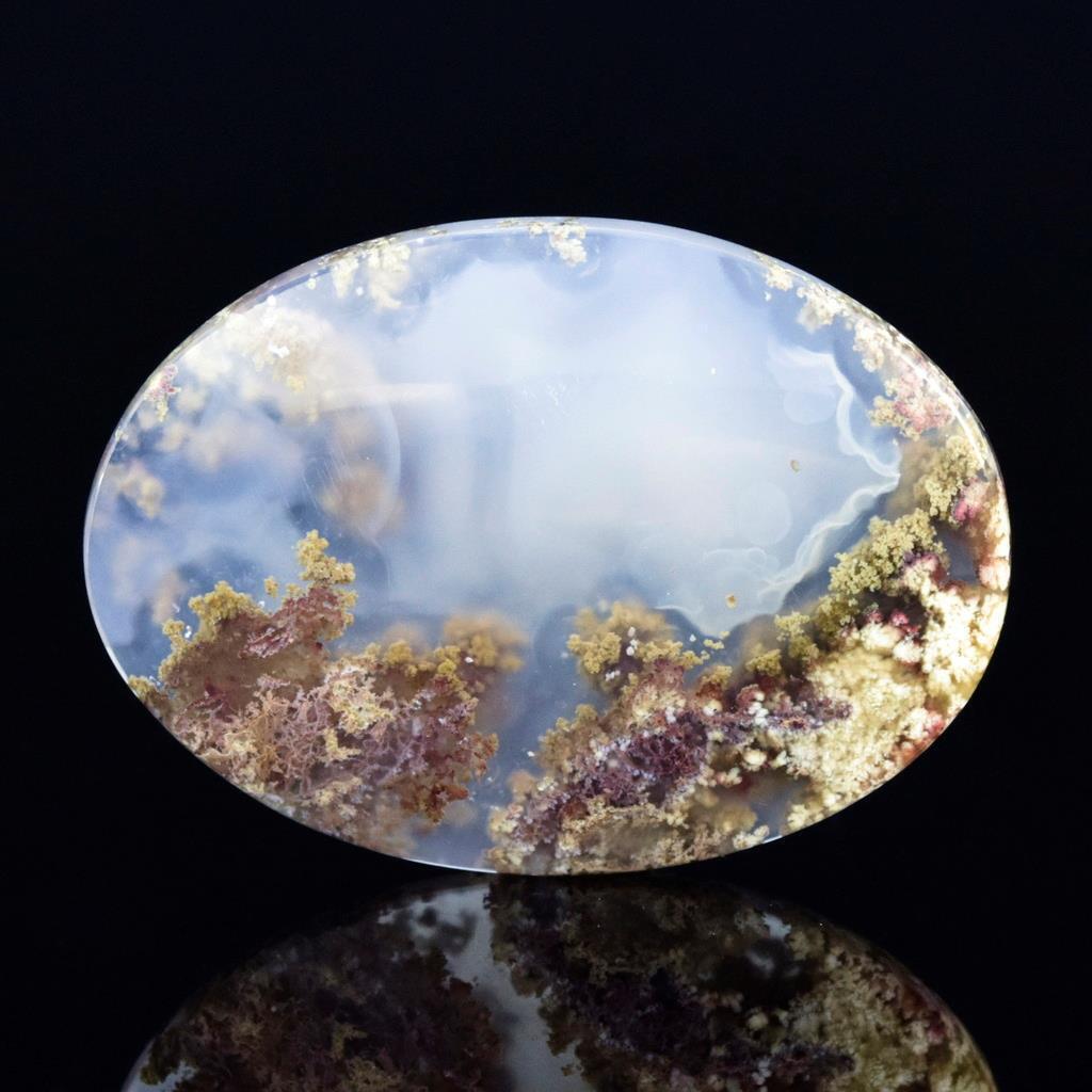 Natural Moss Agate Cabochon with a Beautiful Picture Pattern Indonesia 8.37 g