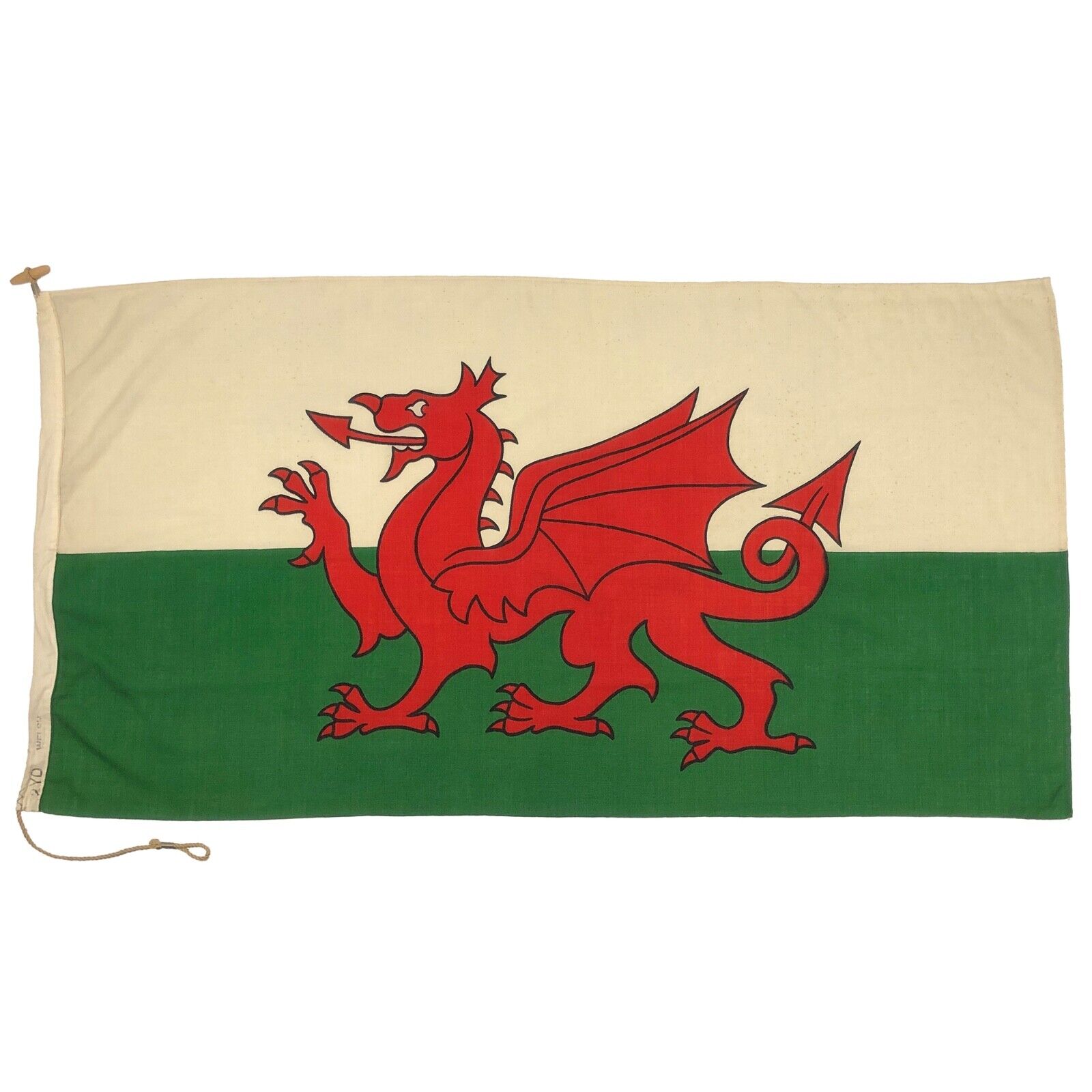 Vintage Wales Flag UK United Kingdom Nautical Welsh Dragon Wool Blend Cloth