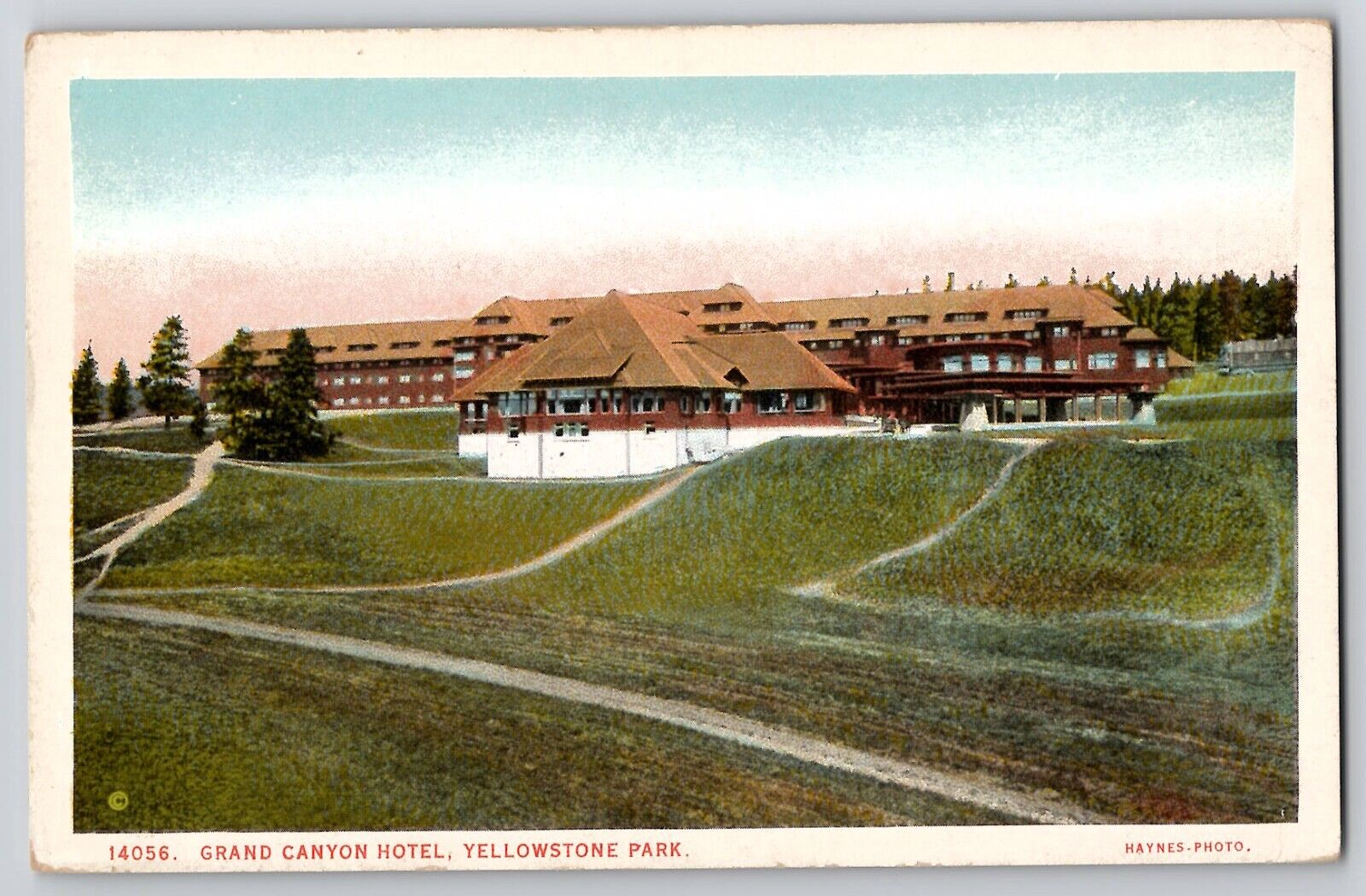 Yellowstone National Park WY Grand Canyon Hotel 14056 Postcard Haynes 1910-20s