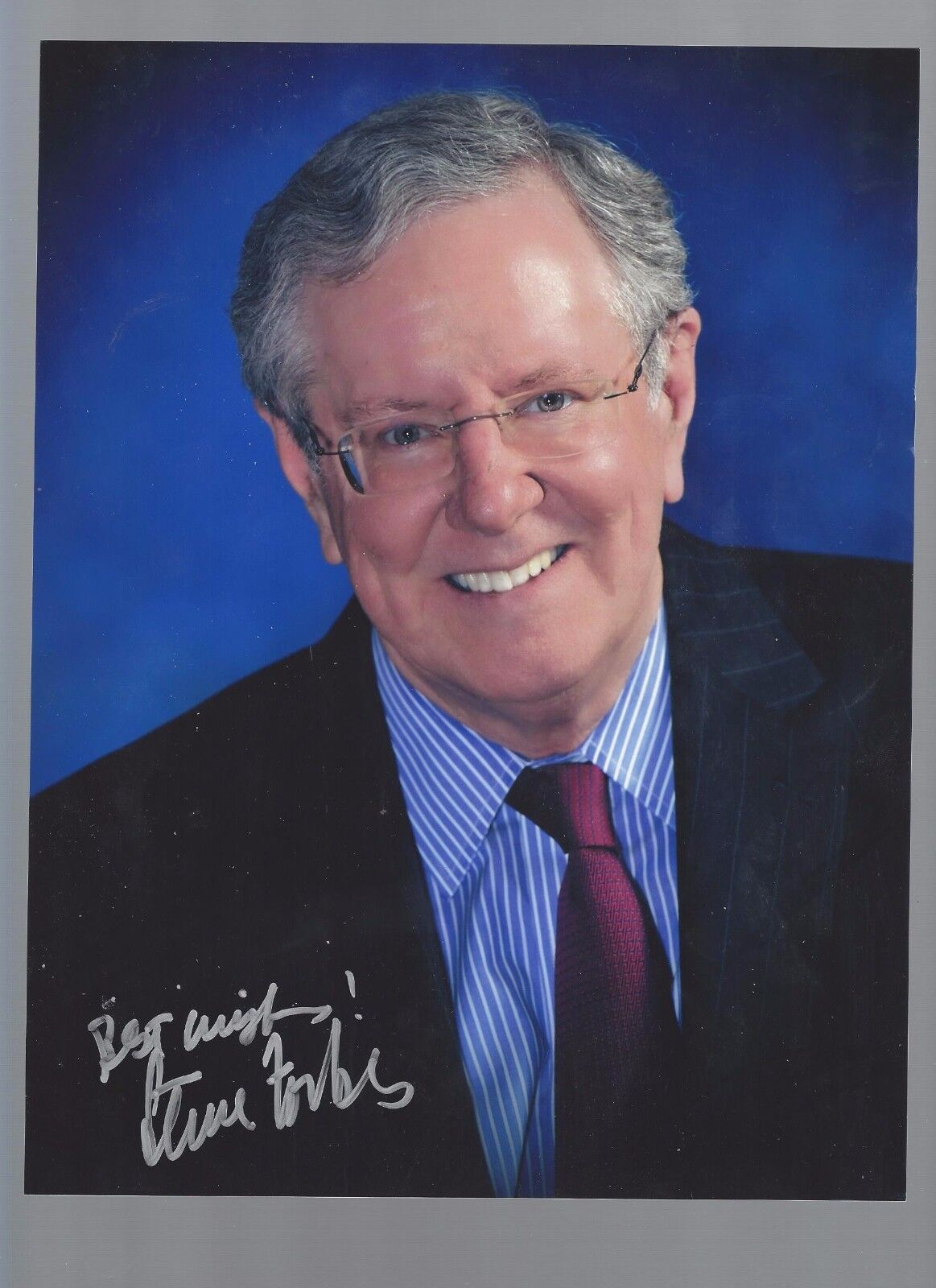 Steve forbes signed 8x10 autographed photo forbes list business magazine mag