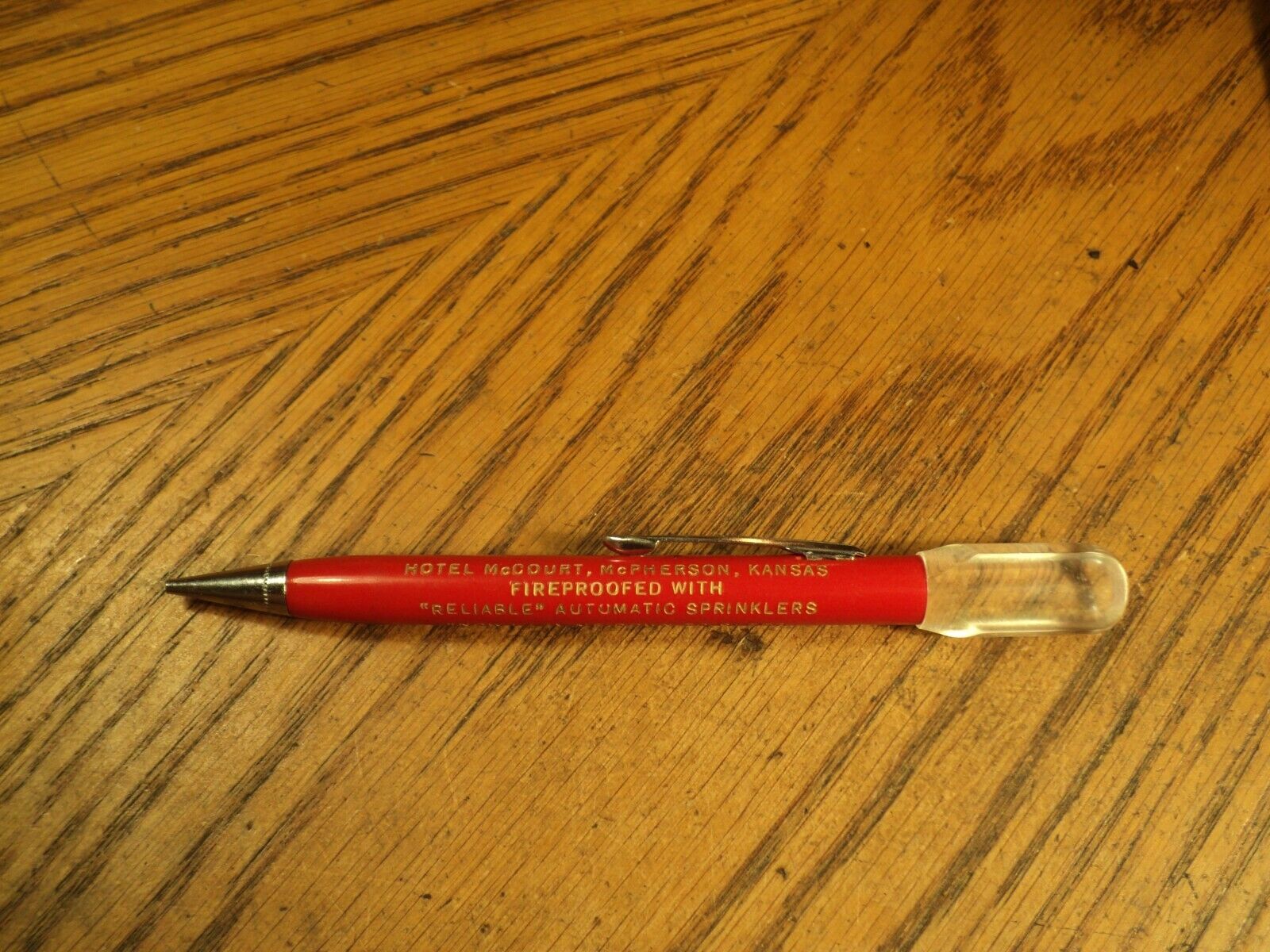 Vintage Mechanical Pencil Hotel McCourt McPherson  Kansas 5-1/8\