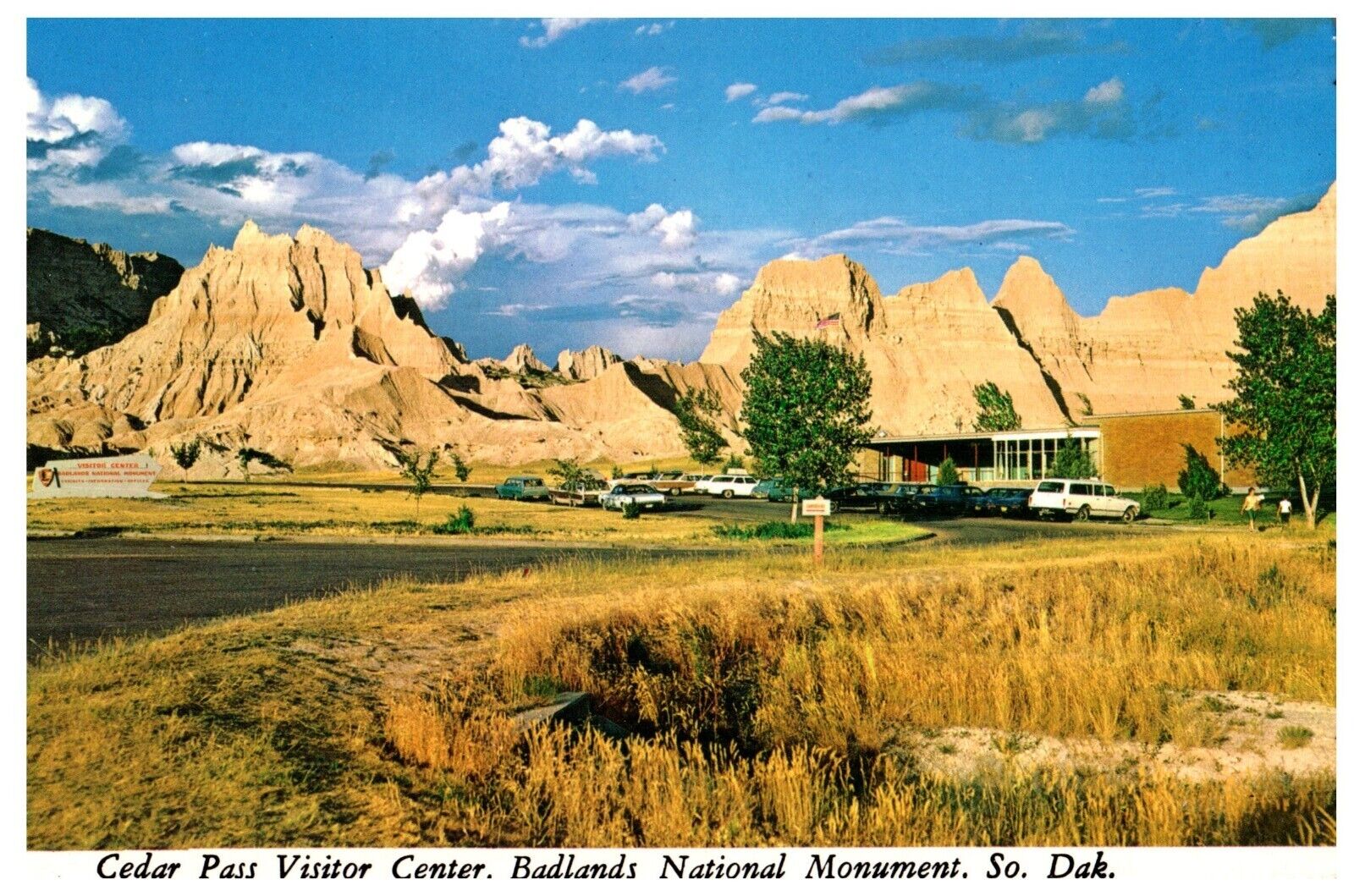 Cedar Pass Visitor Center Postcard Badlands National Park SD VTG 
