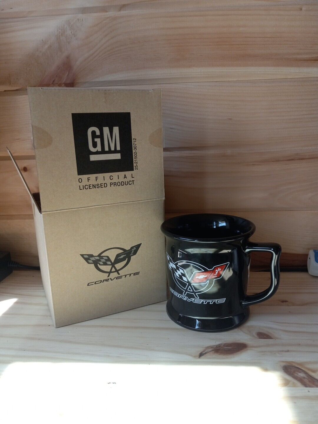 Corvette General Motors Trademarks Coffee Mug Cup Racing Flag Encore