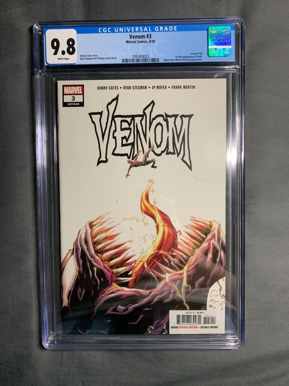 Venom 3 Cover A CGC 9.8 1st Appearance Knull 1st Print 2018 Miles Marvel
