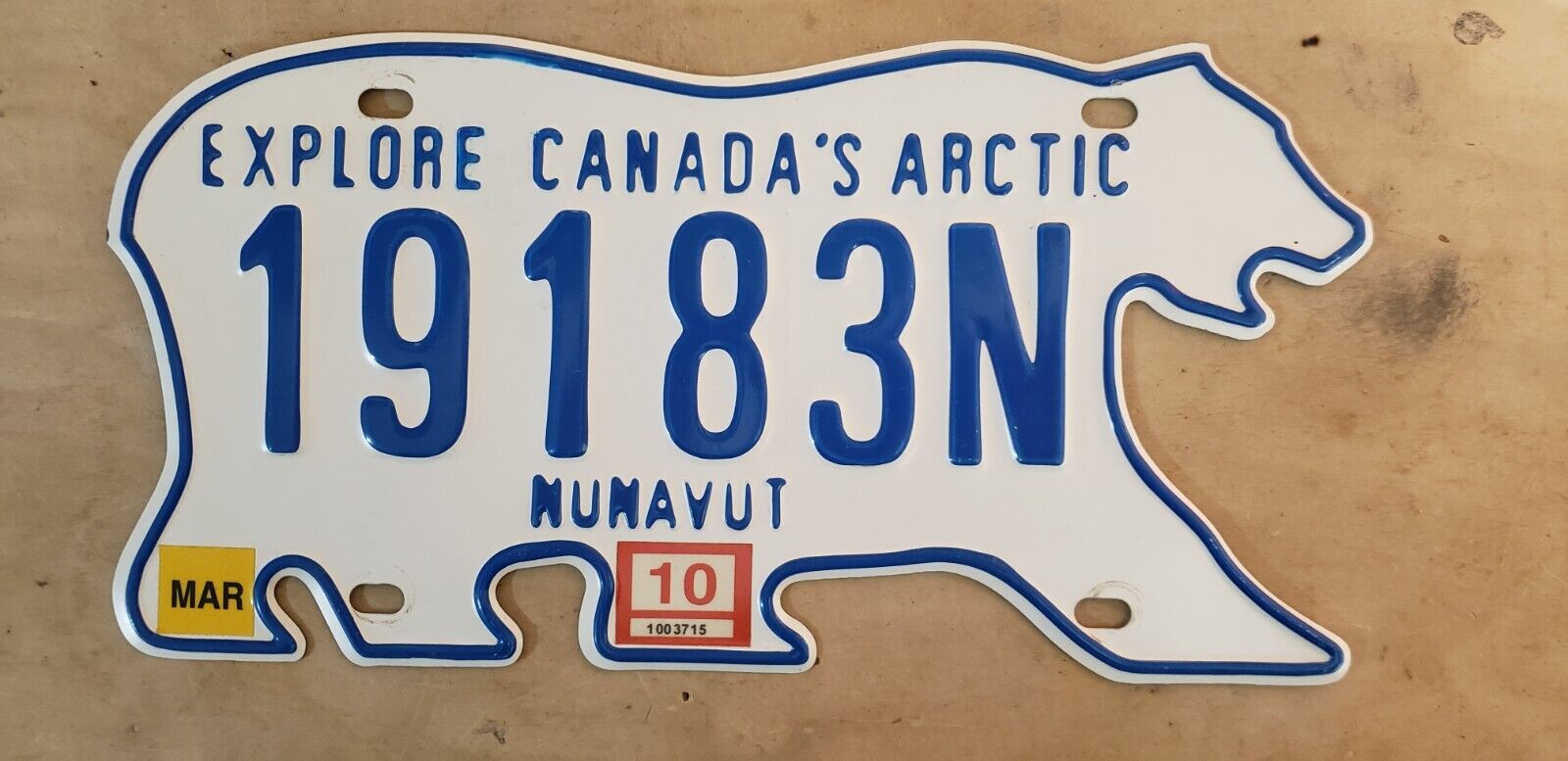 Rare Nunavut Polar Bear Commercial Vehicle License Plate