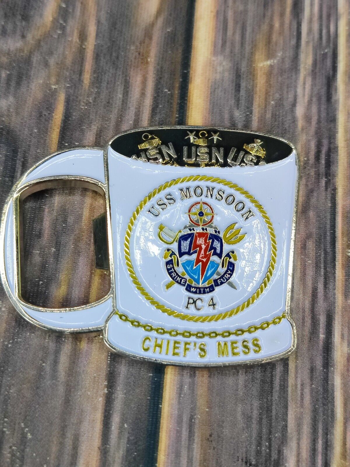 USN USS Monsoon (PC-4) Chief's Mess Navy CPO Coffee Military Challenge Coin