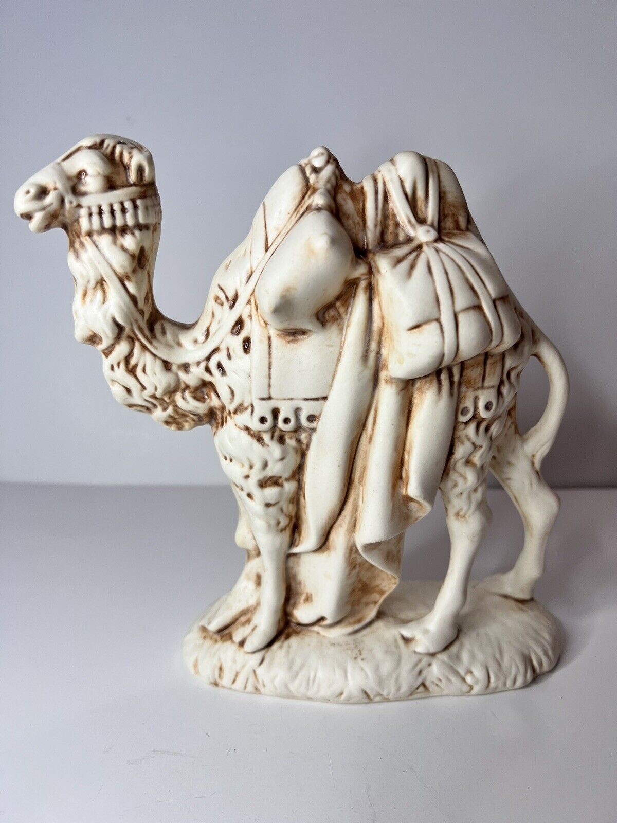 Vintage Atlantic Mold Nativity Standing Camel Ceramic Antique Hand Glazed