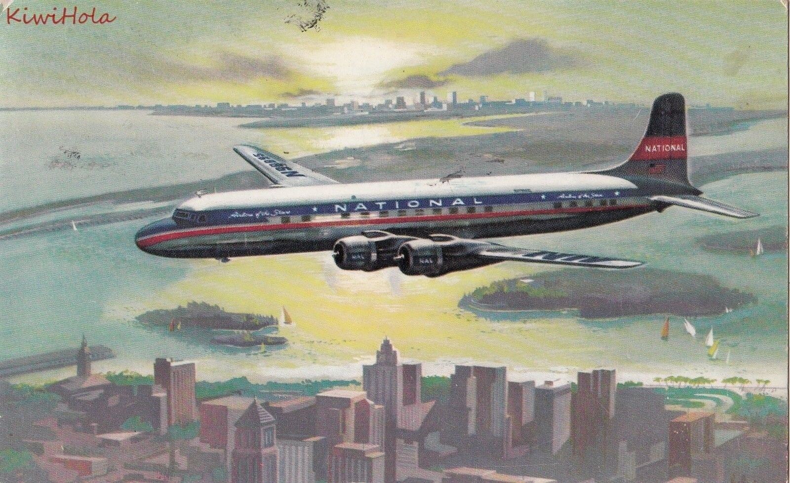 Postcard Airplane National Star Airlines