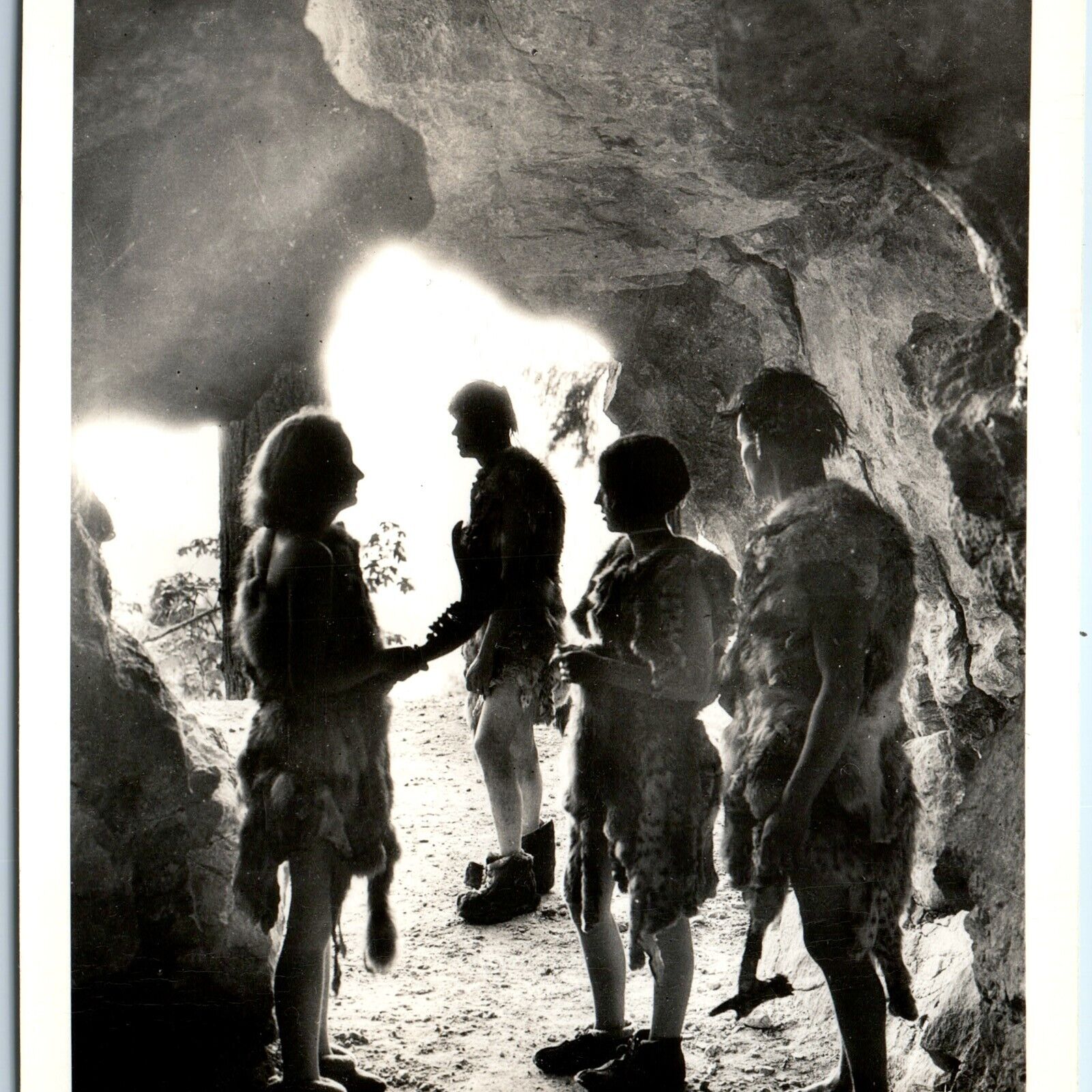 c1950s Cave Junction OR Cavemen Guarding Portals of Oregon Caves RPPC Photo A149