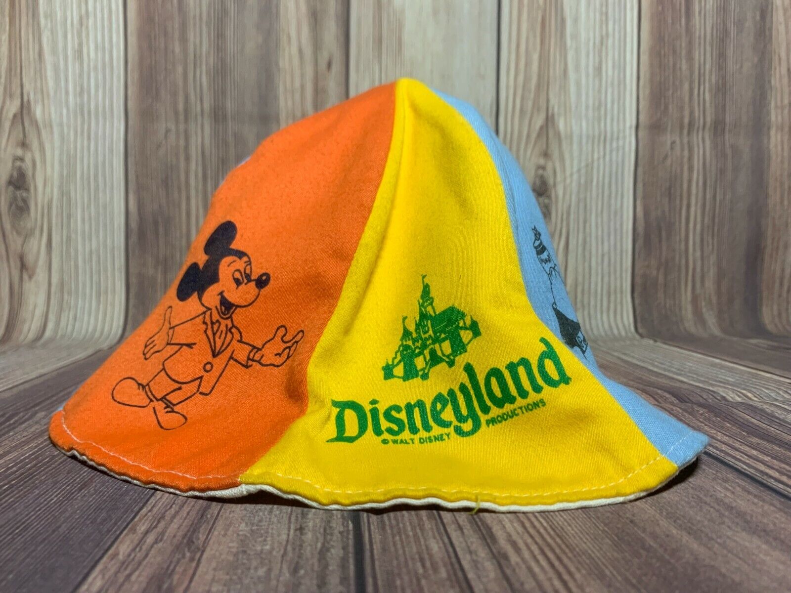 Disney 1960s Disneyland Mickey Mouse Winnie the Pooh Vintage 6 Panel Bucket Hat
