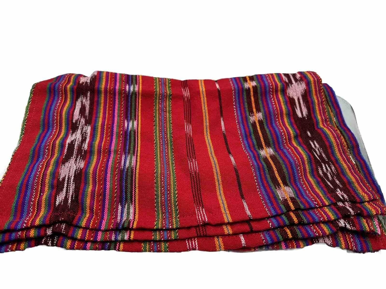 Hand Woven Place Mats Tzute Textile Art Guatemala Vintage VTG 16x13” Set of 4