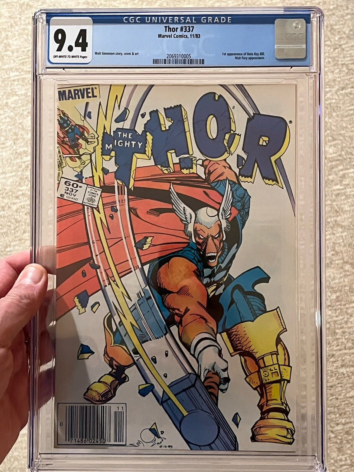 The Mighty Thor #337/CGC Universal 9.4 Newstand/1st Beta Ray Bill